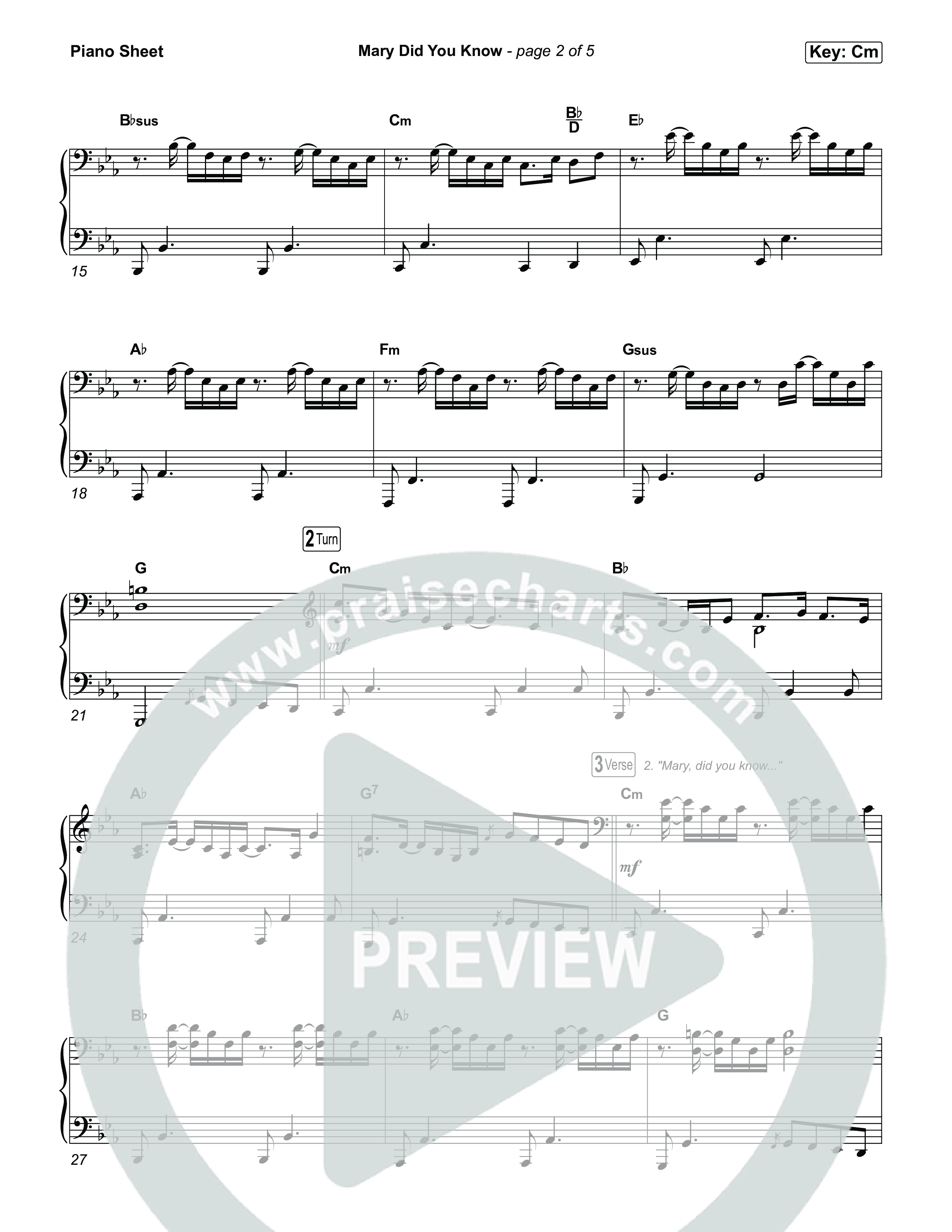 Mary Did You Know Piano Sheet (Rend Collective)