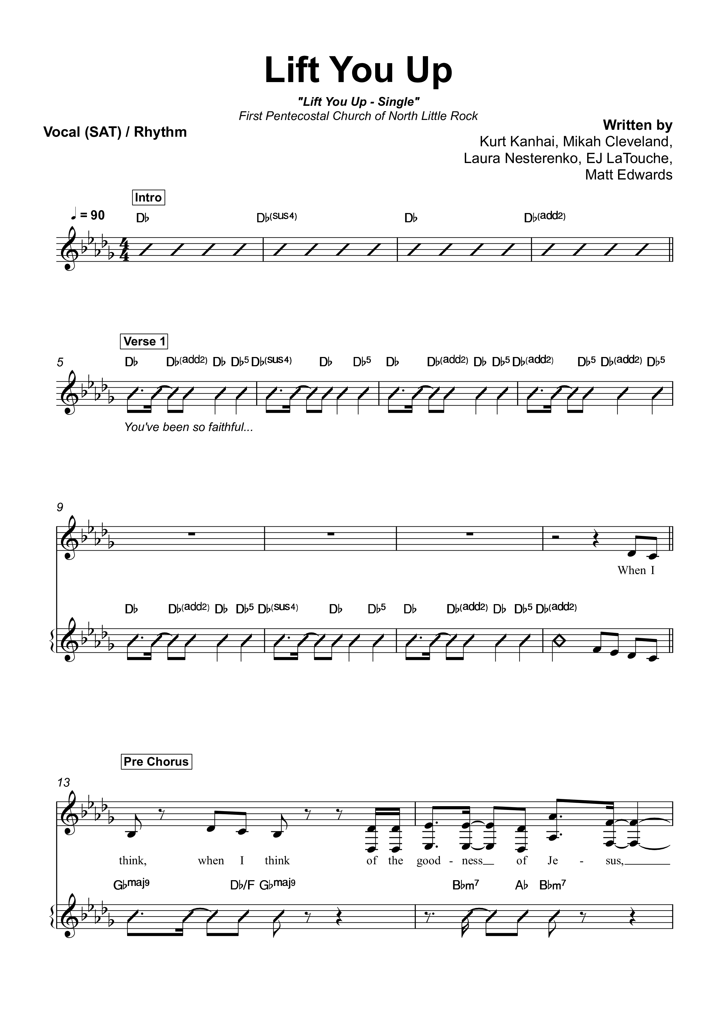 Lift You Up Rhythm Chart (First Pentecostal Church North Little Rock)