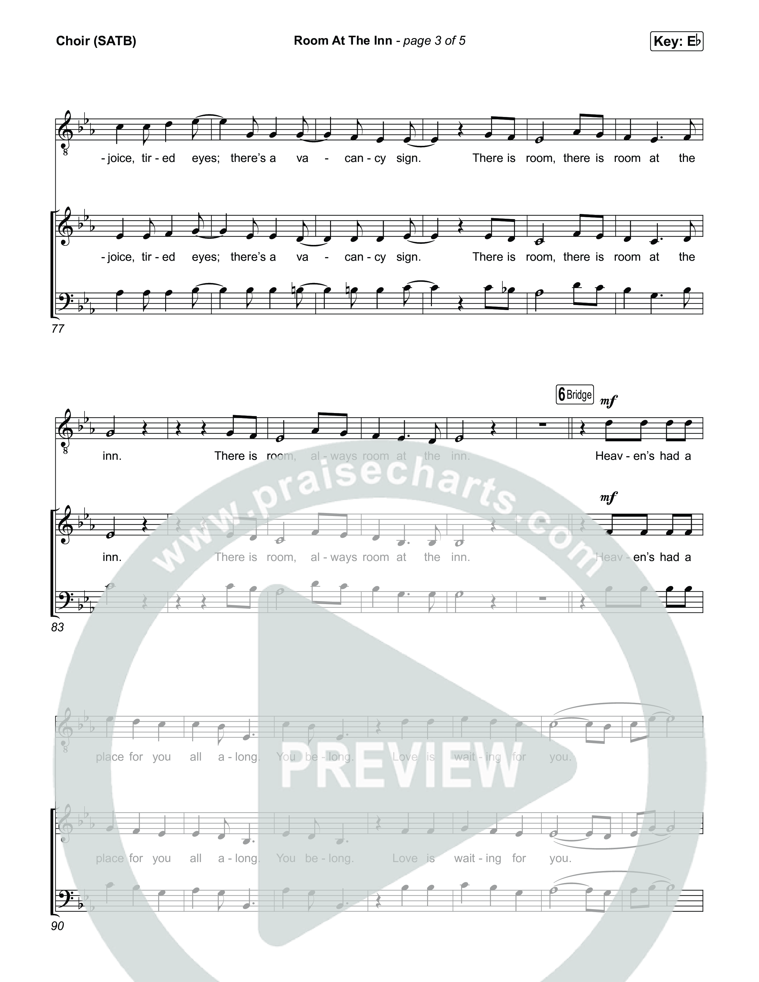 Room At The Inn Choir Sheet (SATB) (Rend Collective / Chris Renzema)