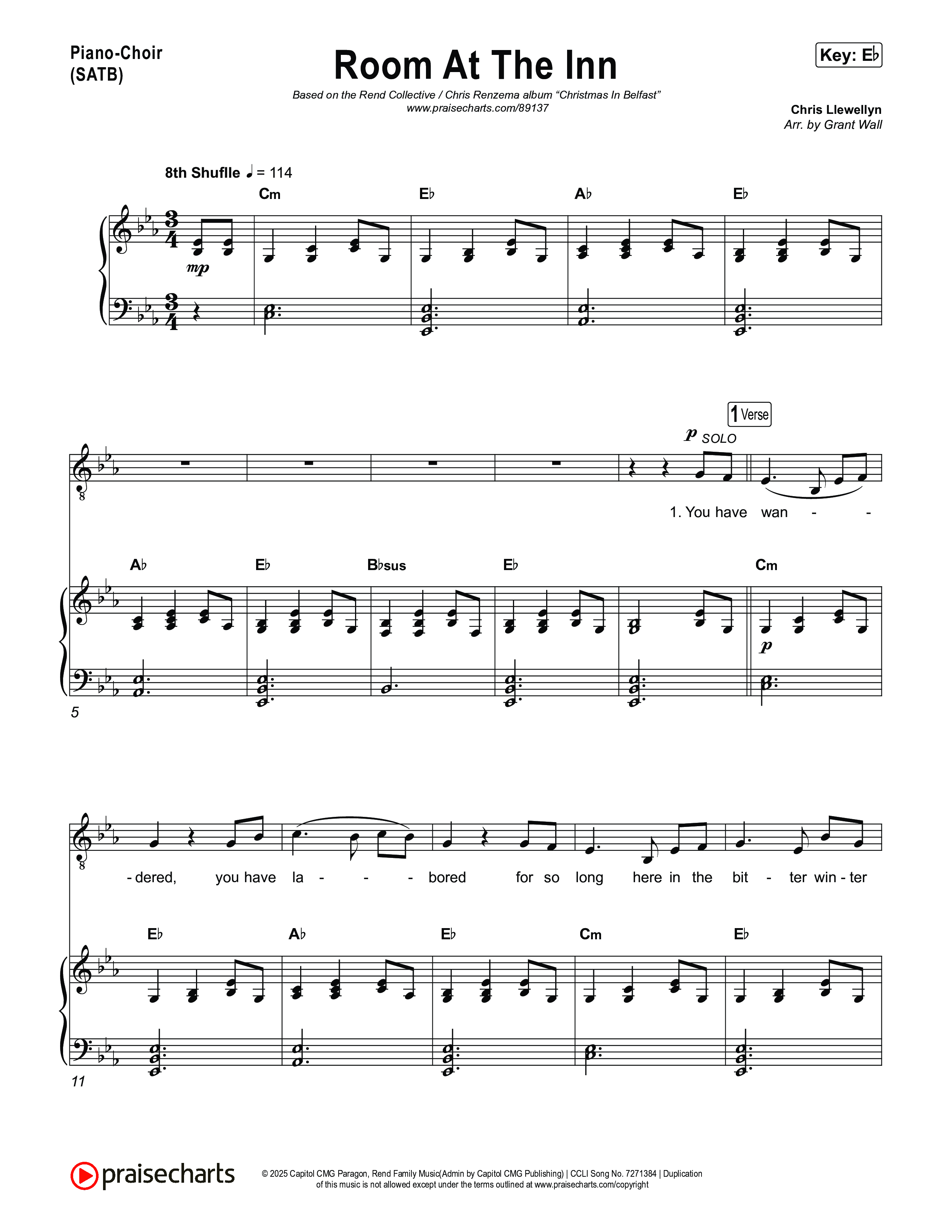 Room At The Inn Piano/Vocal Pack (Rend Collective / Chris Renzema)