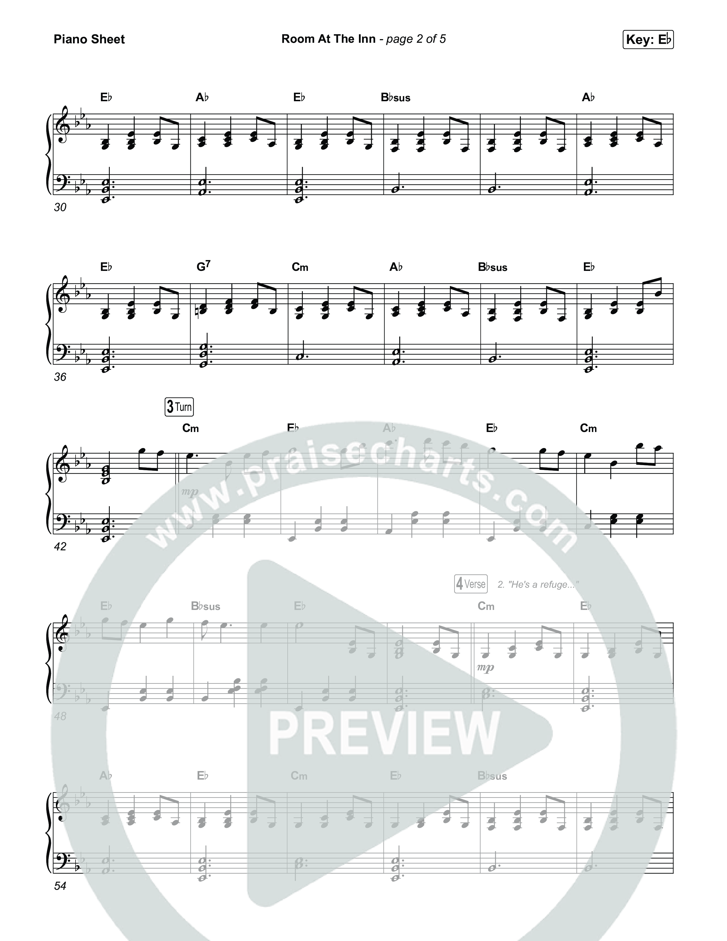 Room At The Inn Piano Sheet (Rend Collective / Chris Renzema)