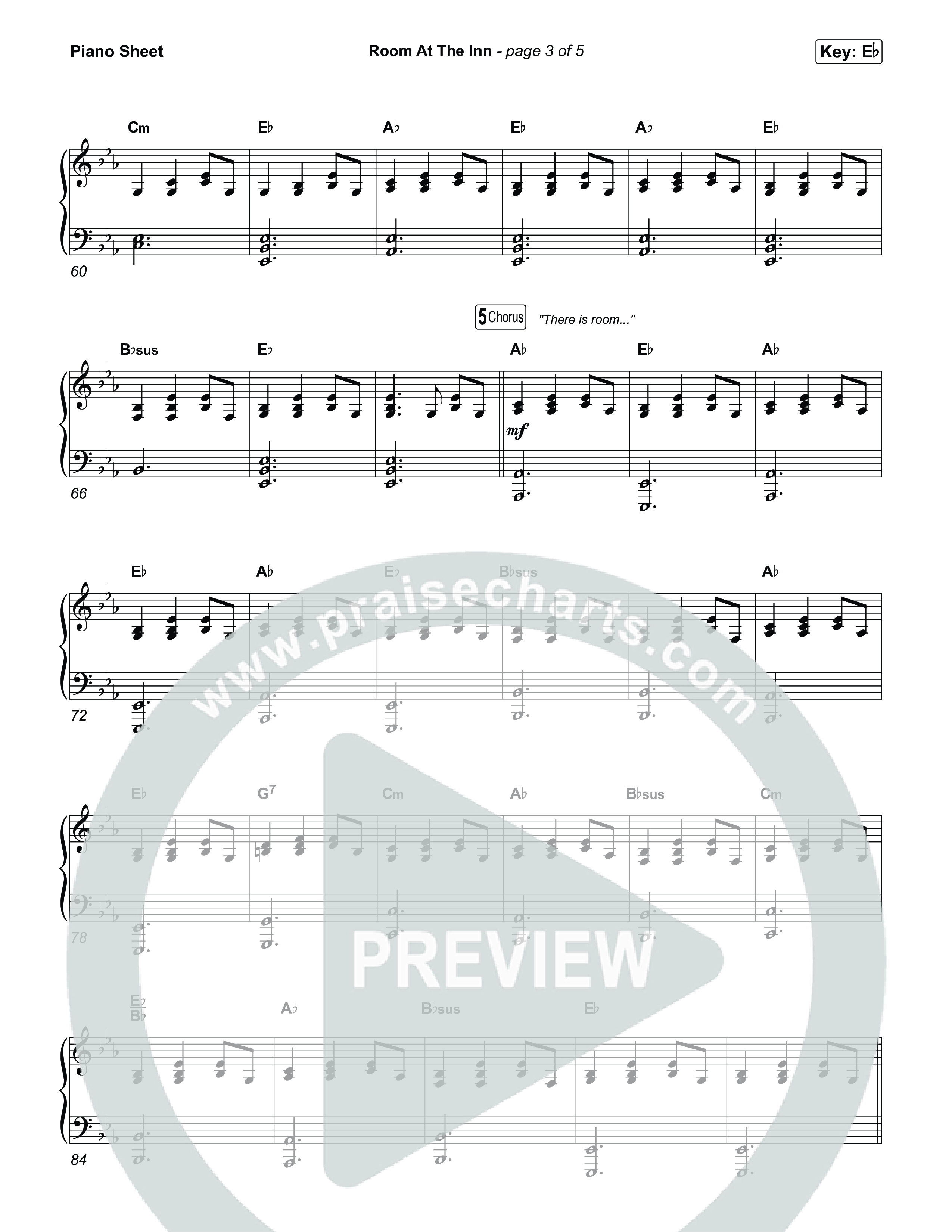 Room At The Inn Piano Sheet (Rend Collective / Chris Renzema)