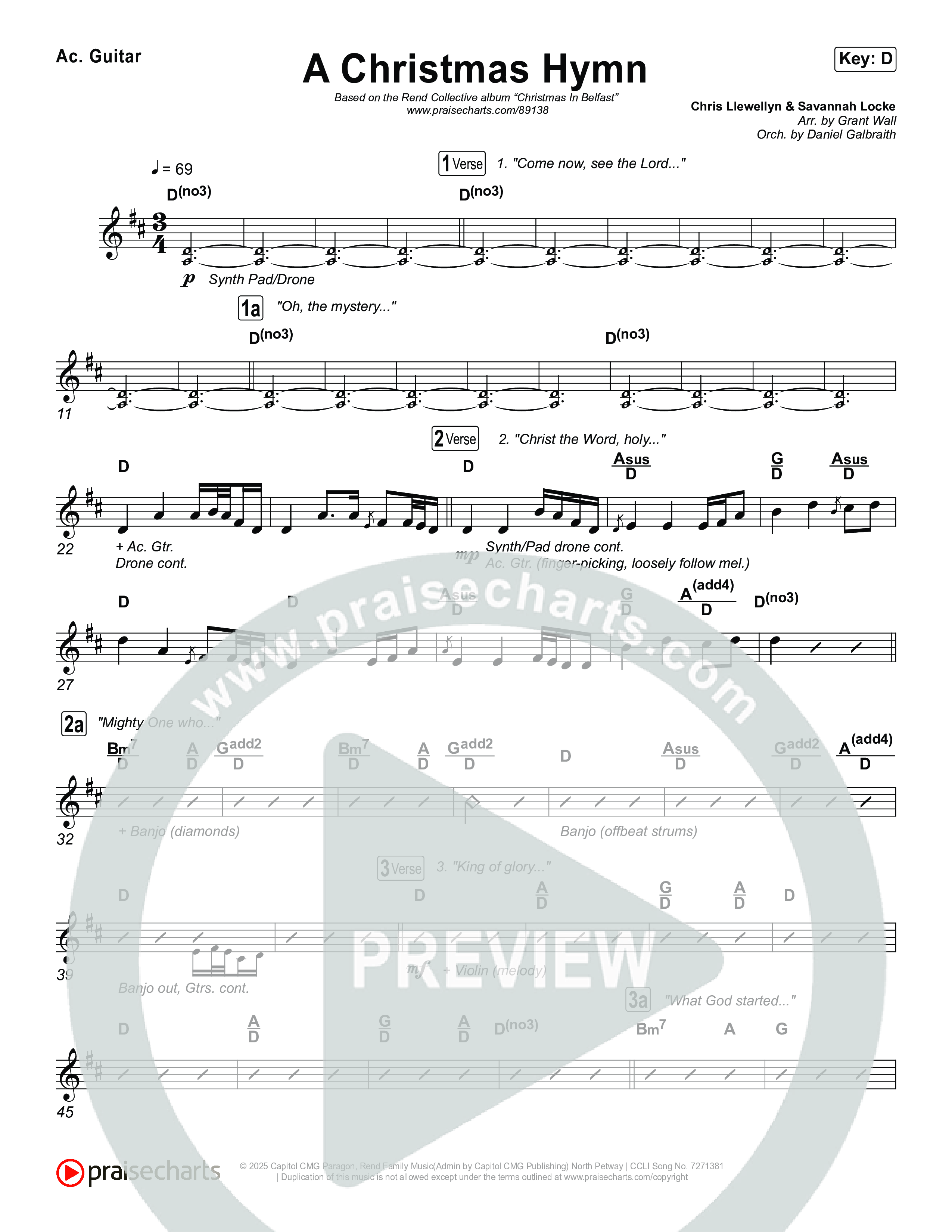A Christmas Hymn Rhythm Chart (Rend Collective)