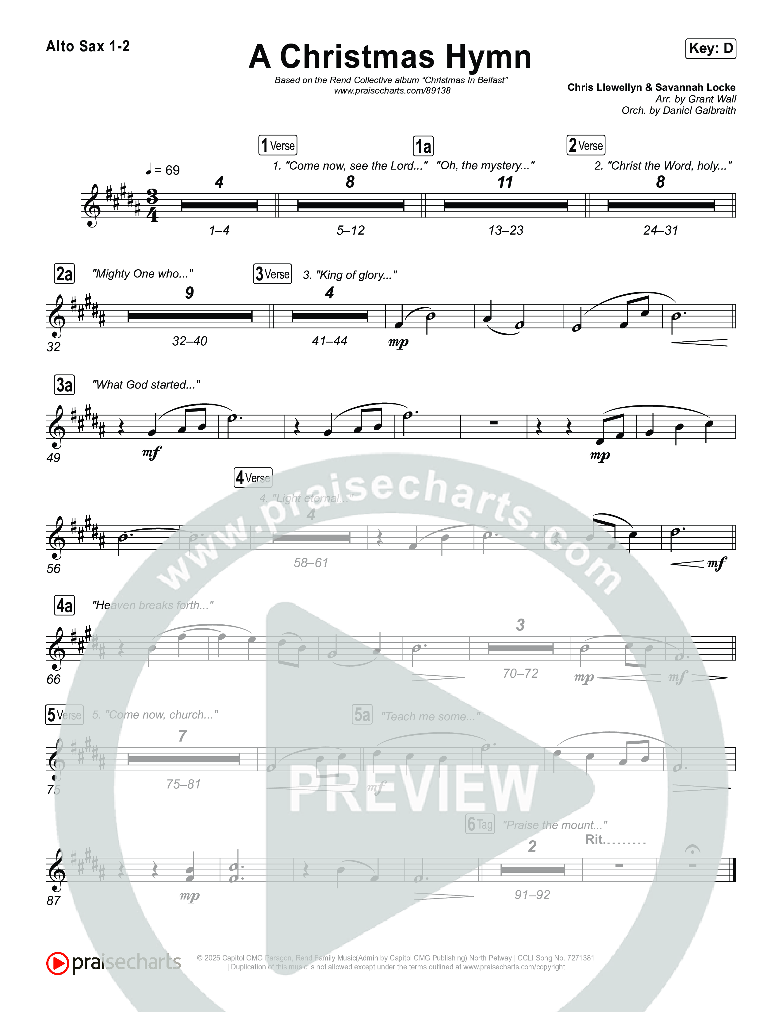 A Christmas Hymn Sax Pack (Rend Collective)