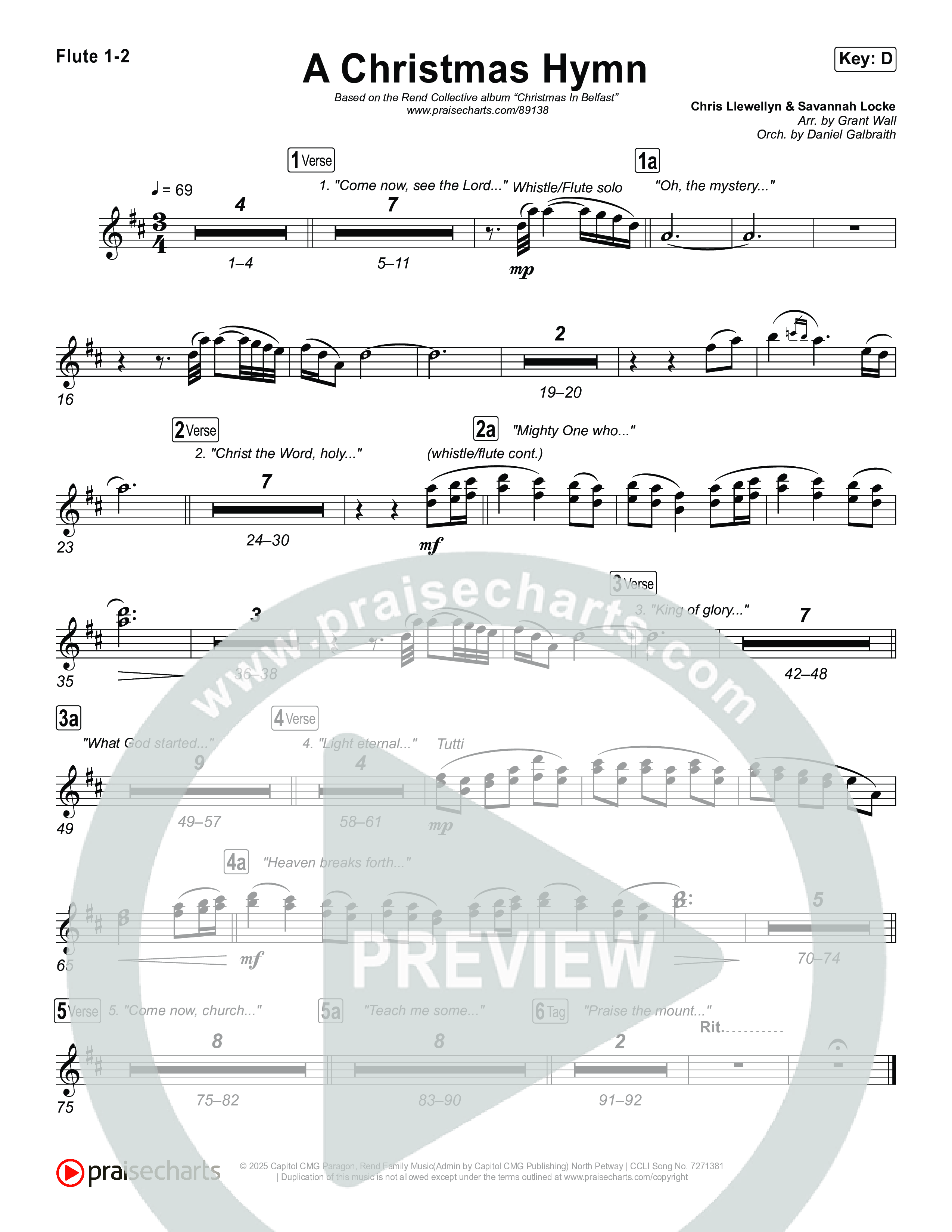 A Christmas Hymn Flute 1,2 (Rend Collective)