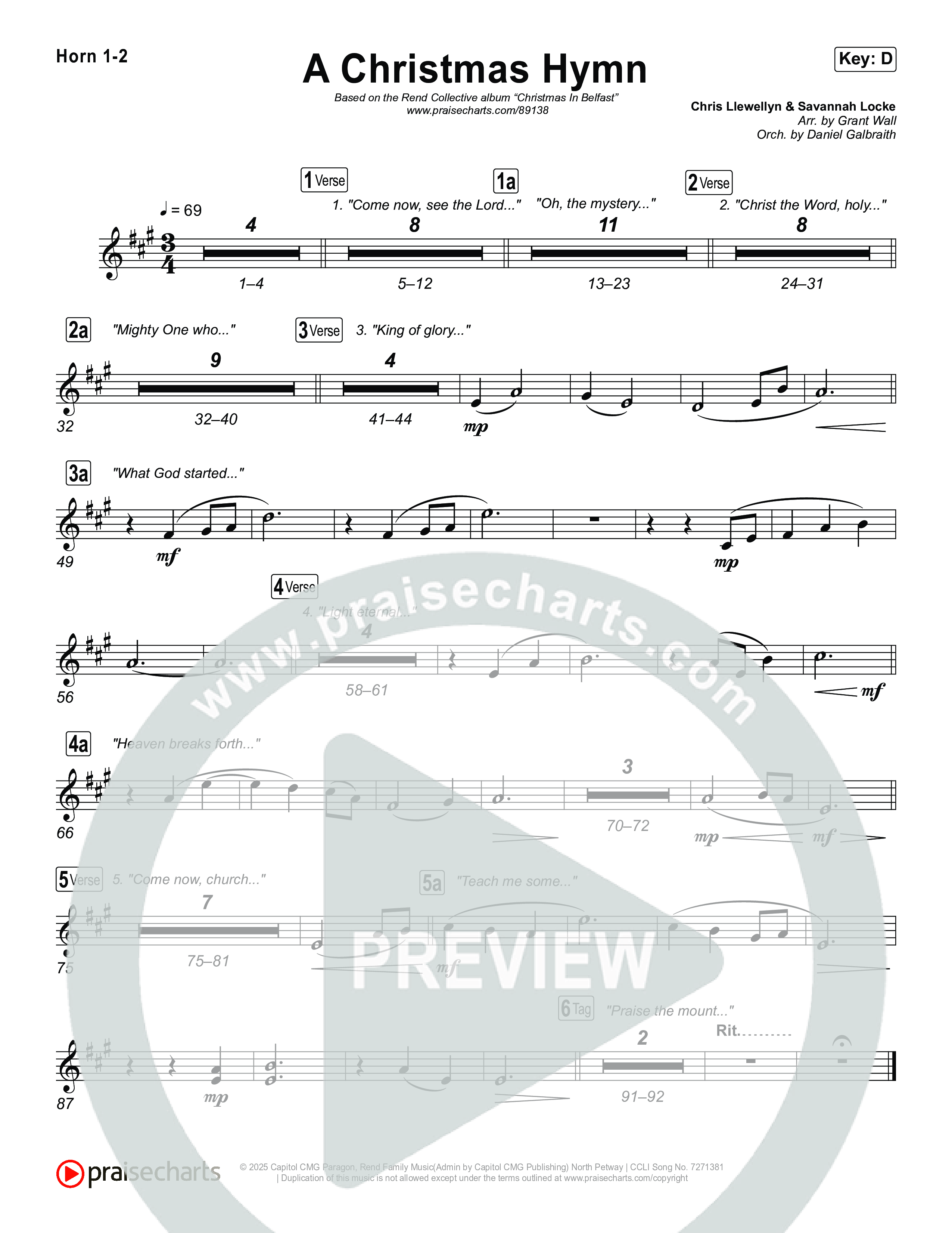 A Christmas Hymn French Horn 1,2 (Rend Collective)