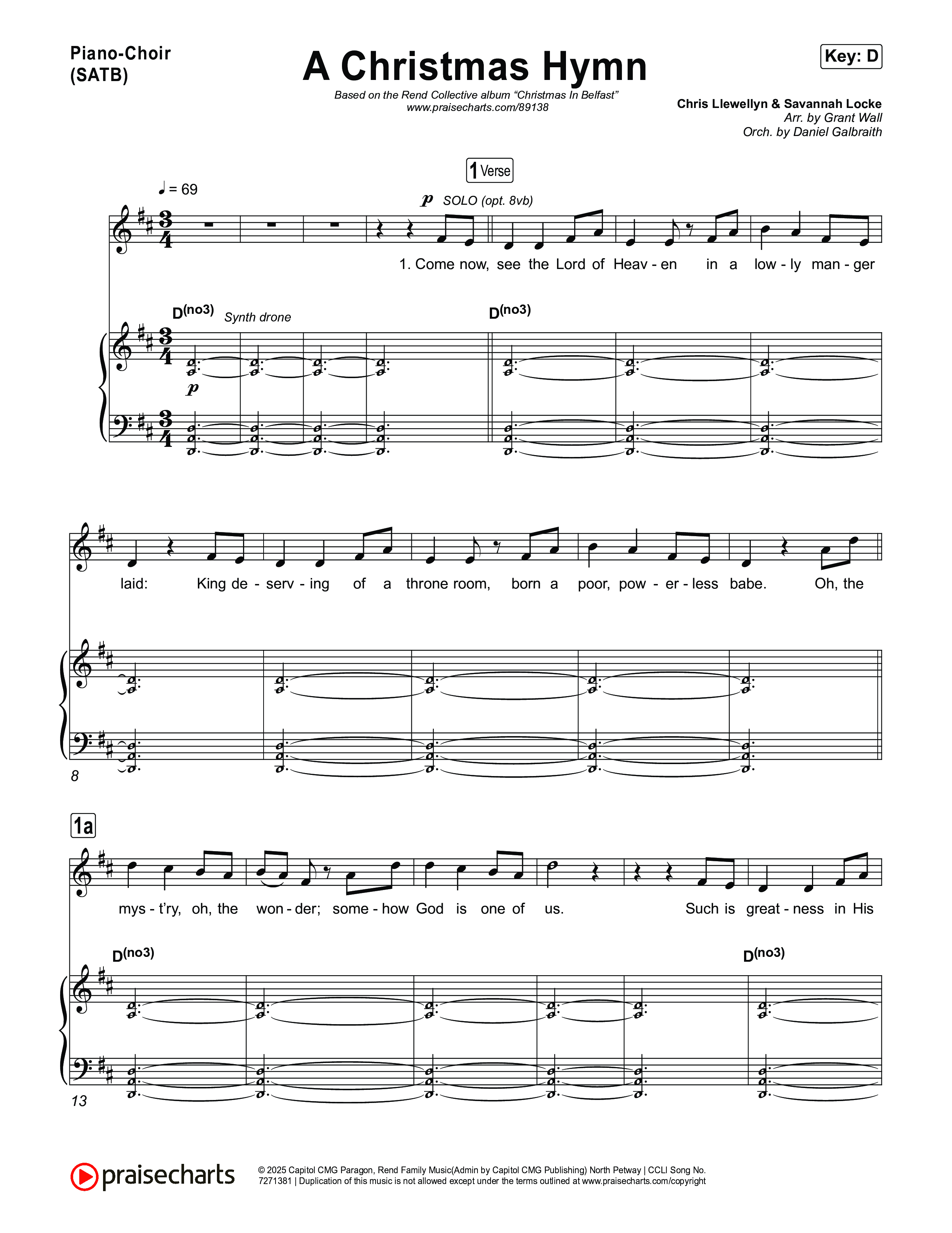 A Christmas Hymn Piano/Vocal Pack (Rend Collective)