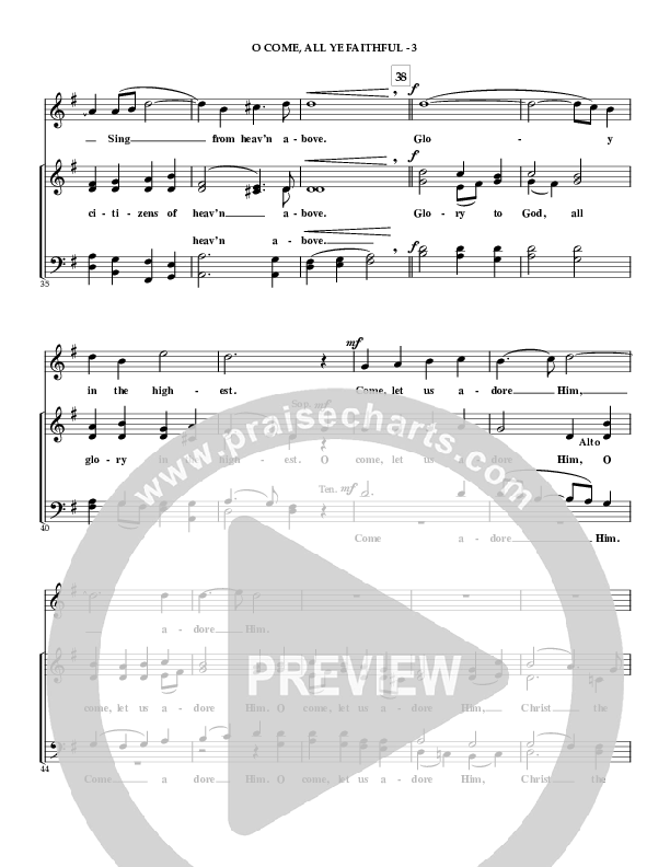 O Come All Ye Faithful Choir Sheet (SATB) (Irving Bible Church Vox Humana Choir / Gail Wasson)