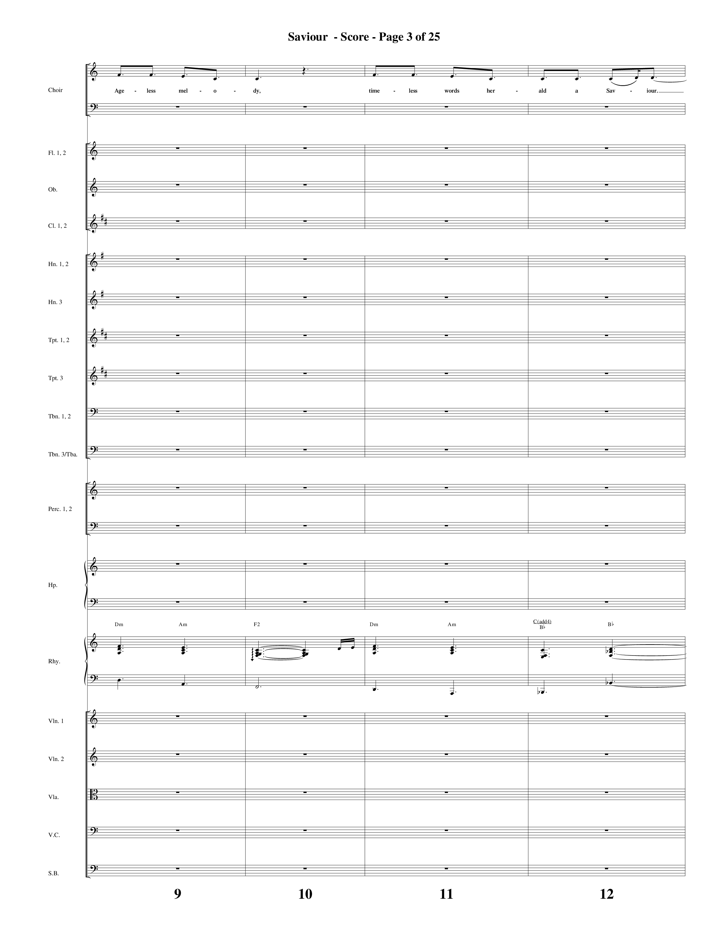 Saviour (Choral Anthem SATB) Orchestration (Word Music Choral / Arr. Daniel Semsen)