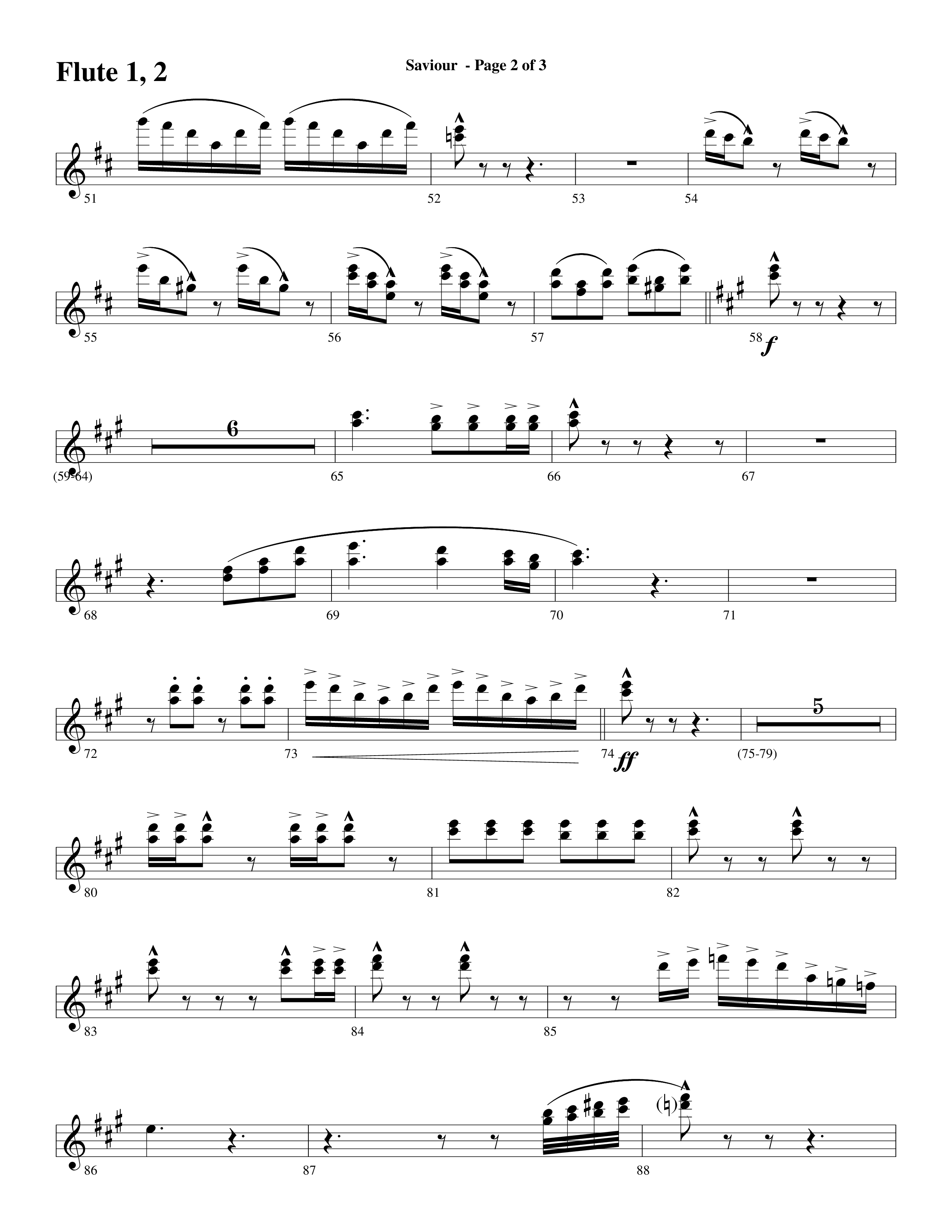 Saviour (Choral Anthem SATB) Flute 1/2 (Word Music Choral / Arr. Daniel Semsen)