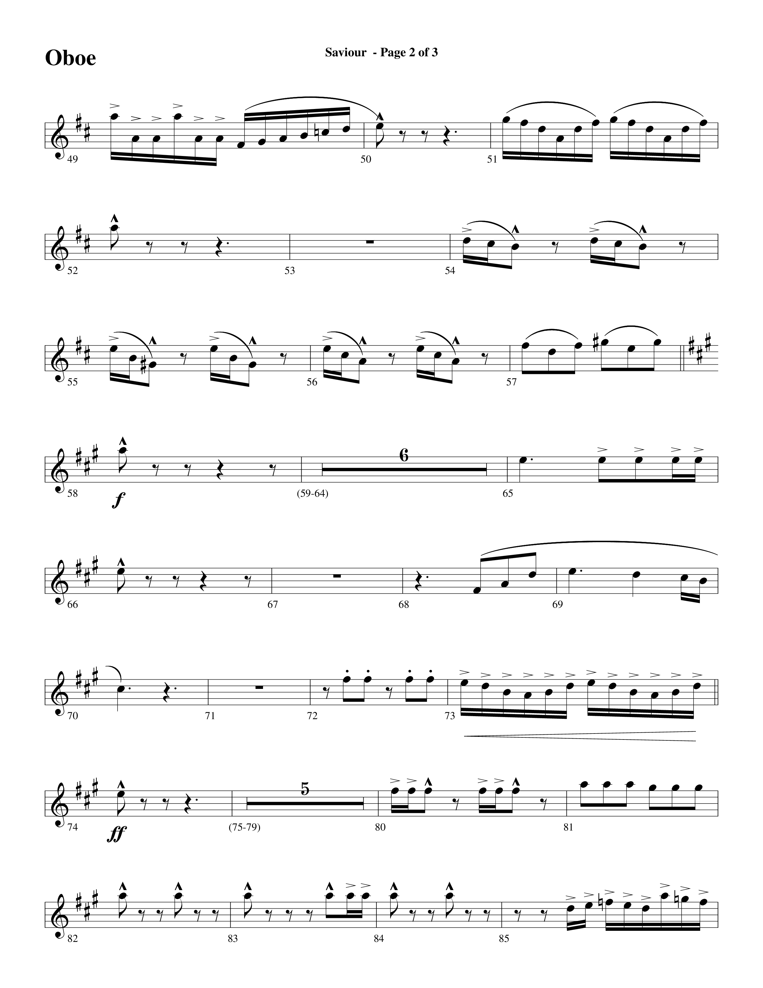 Saviour (Choral Anthem SATB) Oboe (Word Music Choral / Arr. Daniel Semsen)