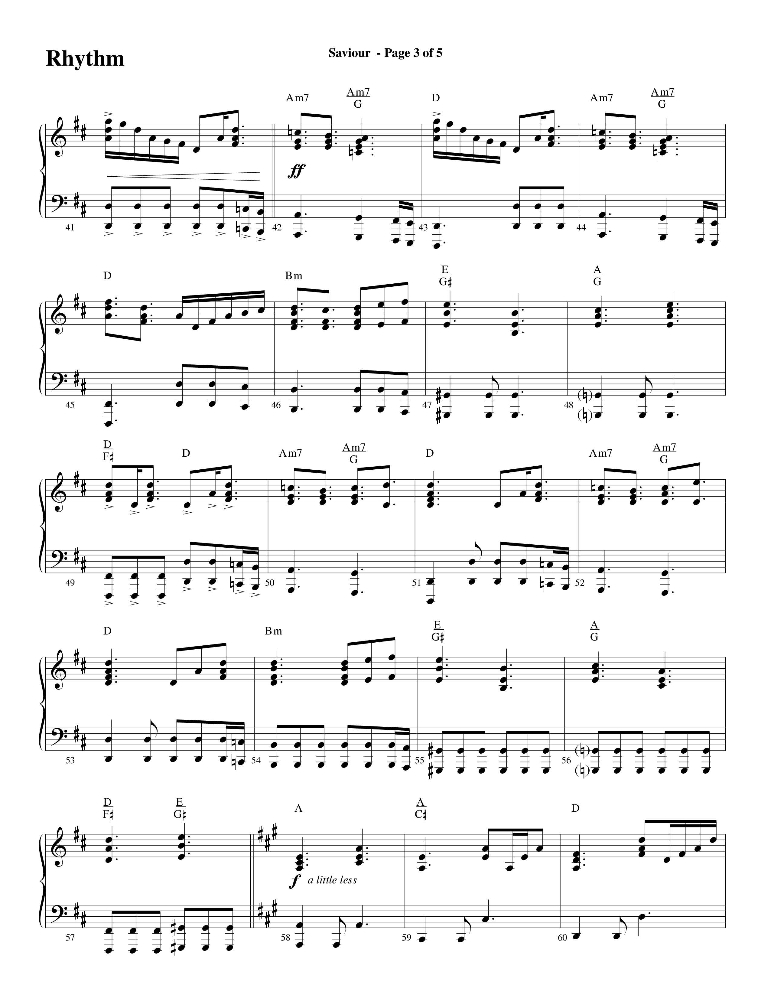 Saviour (Choral Anthem SATB) Rhythm Chart (Word Music Choral / Arr. Daniel Semsen)