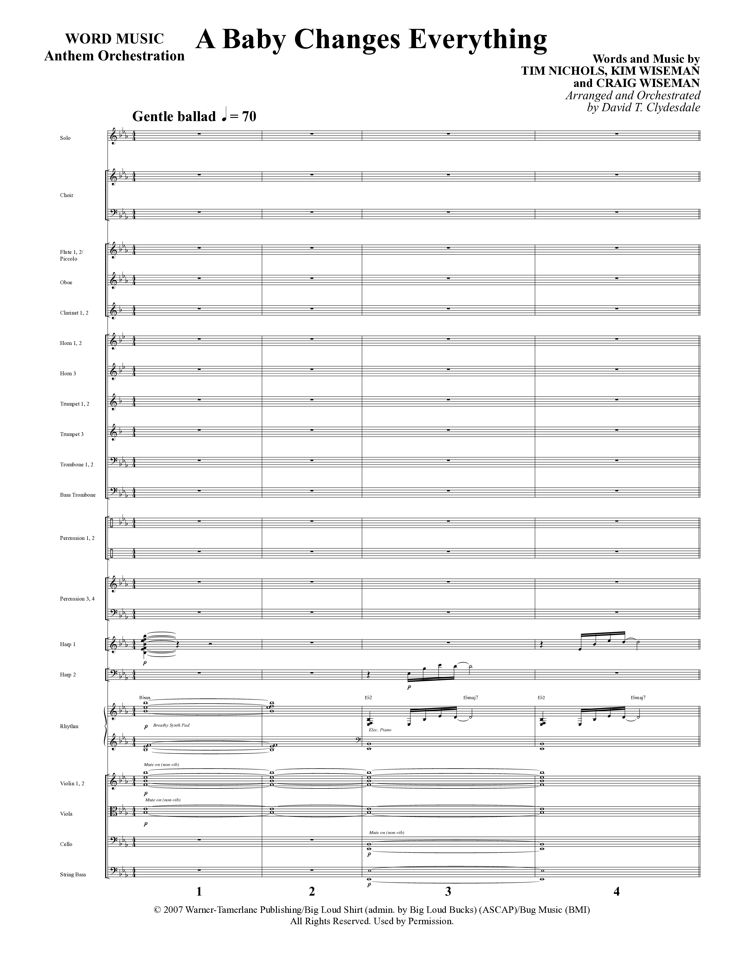 A Baby Changes Everything (Choral Anthem SATB) Conductor's Score (Word Music Choral / Arr. David Clydesdale)