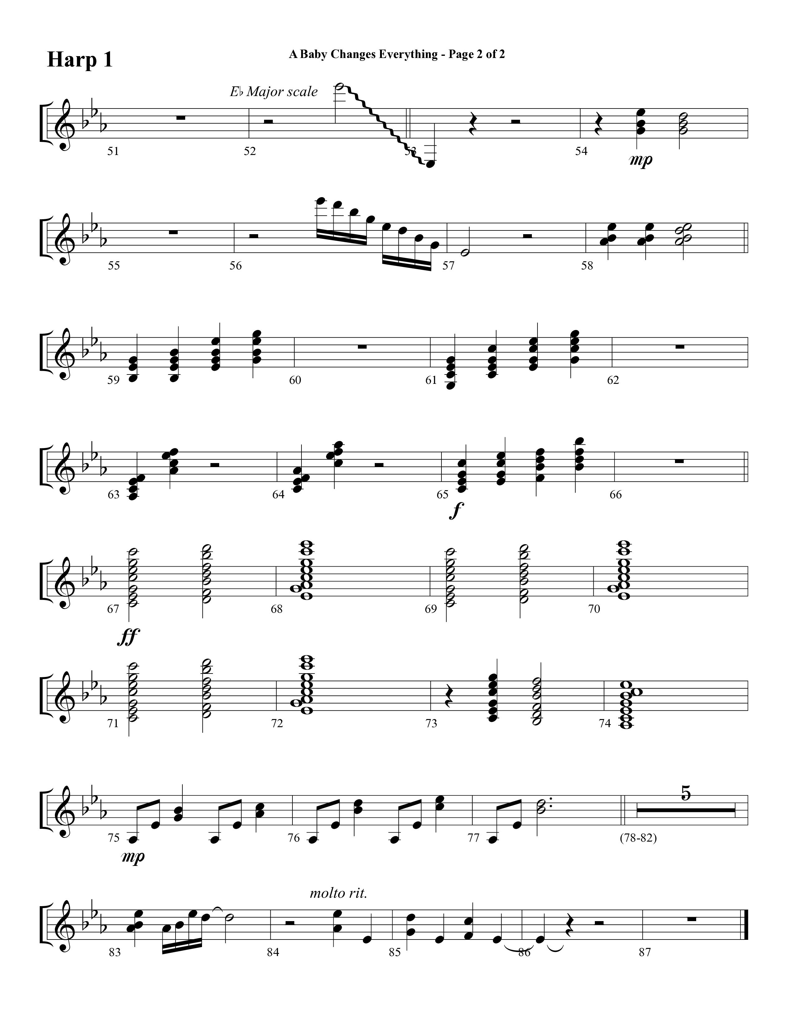 A Baby Changes Everything (Choral Anthem SATB) Harp (Word Music Choral / Arr. David Clydesdale)