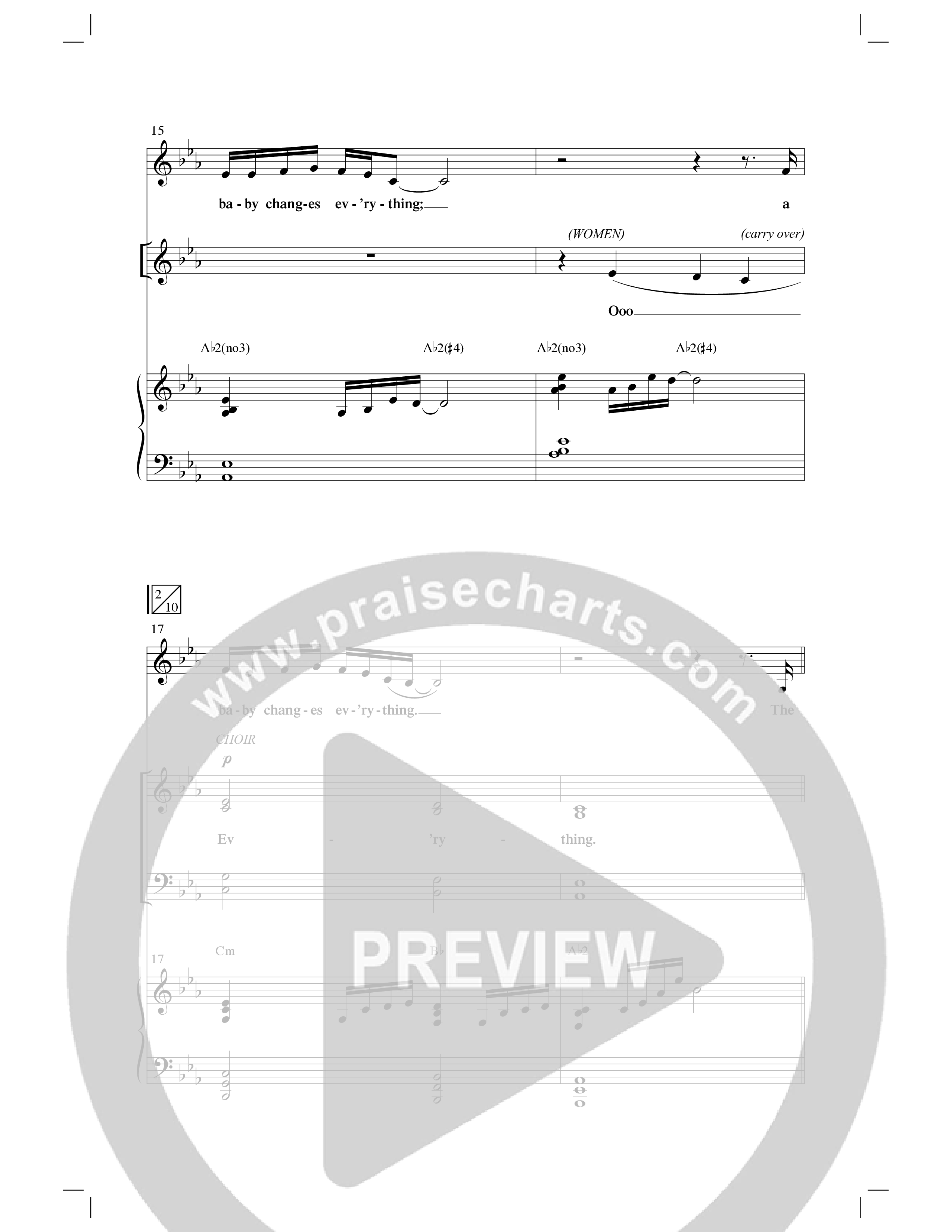 A Baby Changes Everything (Choral Anthem SATB) Anthem (SATB/Piano) (Word Music Choral / Arr. David Clydesdale)