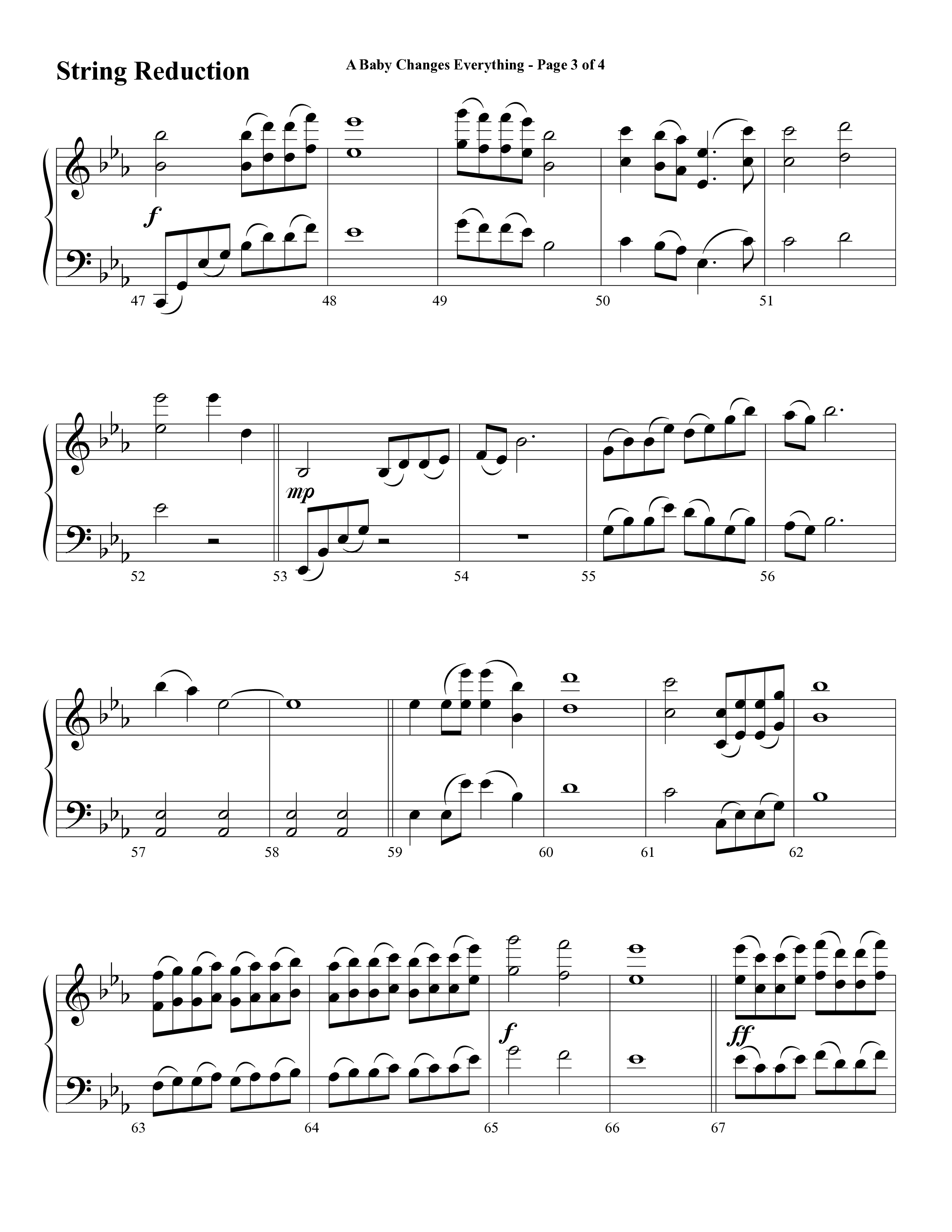 A Baby Changes Everything (Choral Anthem SATB) String Reduction (Word Music Choral / Arr. David Clydesdale)