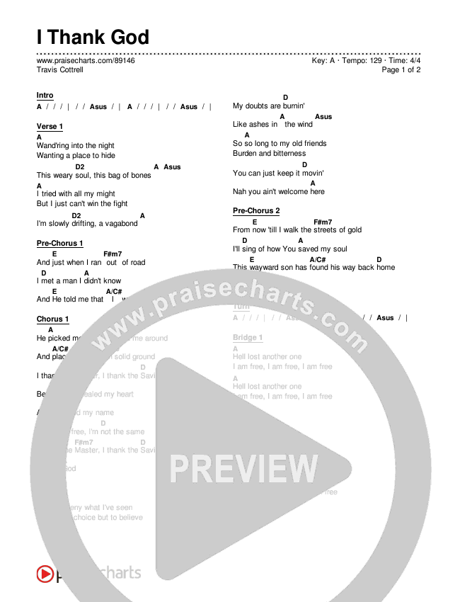 I Thank God (Choral/SATB) Chords & Lyrics (Travis Cottrell / Brooke Voland / Arr. Mason Brown)