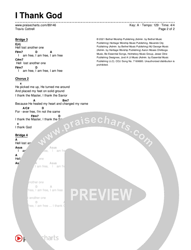 I Thank God (Choral/SATB) Chords & Lyrics (Travis Cottrell / Brooke Voland / Arr. Mason Brown)