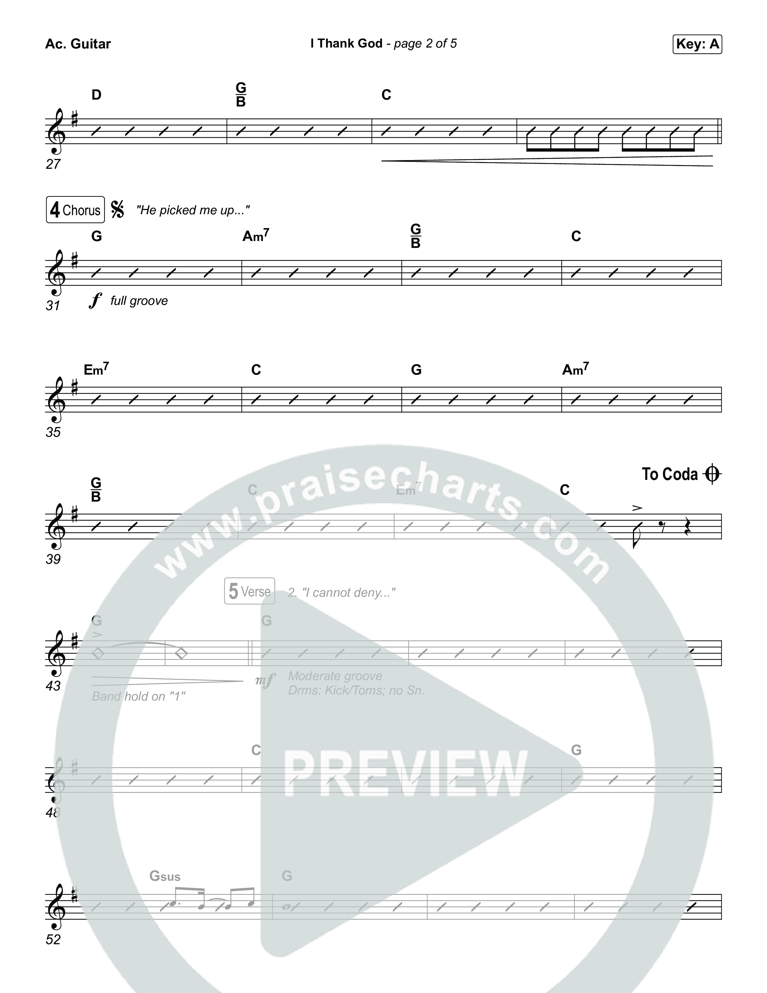 I Thank God (Choral/SATB) Acoustic Guitar (Travis Cottrell / Brooke Voland / Arr. Mason Brown)