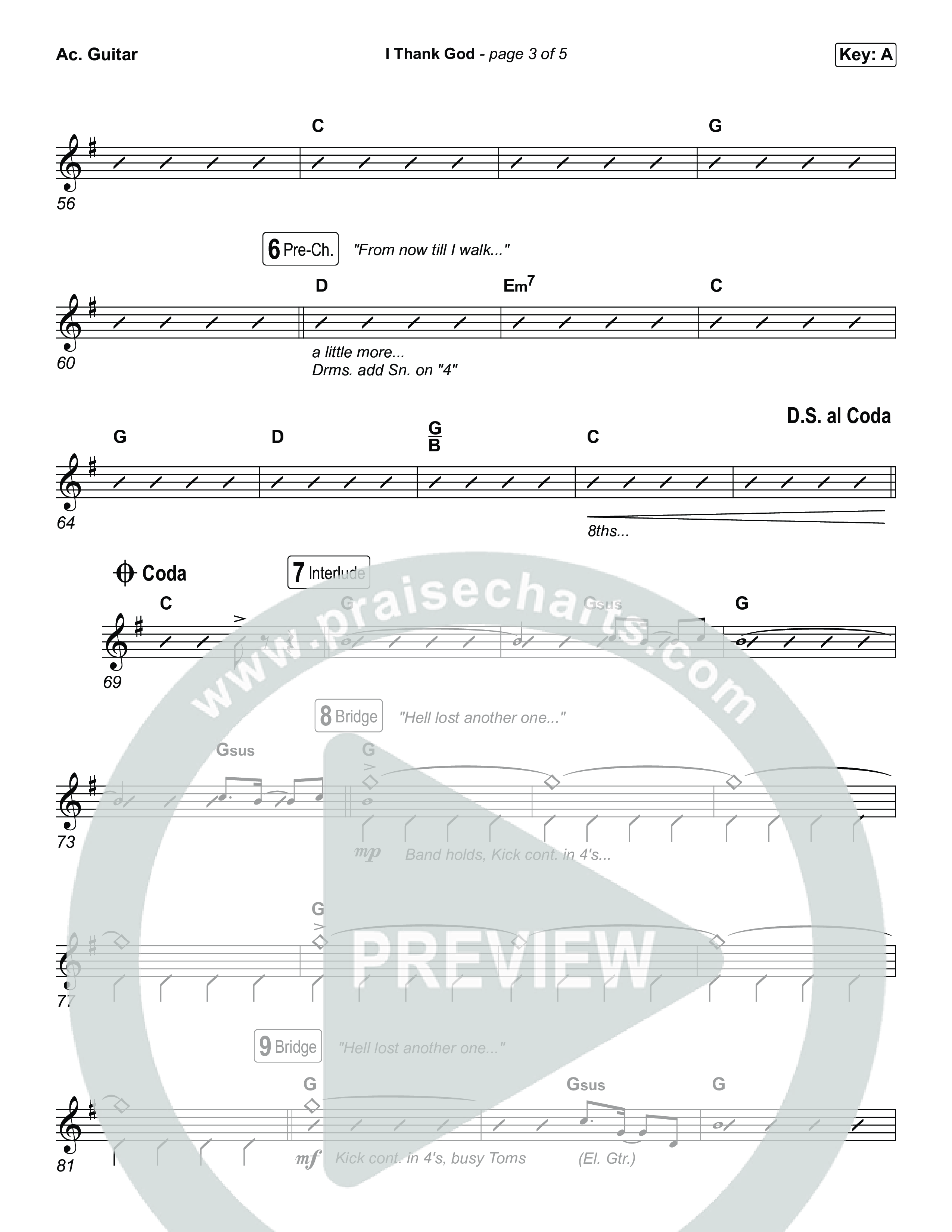 I Thank God (Choral/SATB) Acoustic Guitar (Travis Cottrell / Brooke Voland / Arr. Mason Brown)