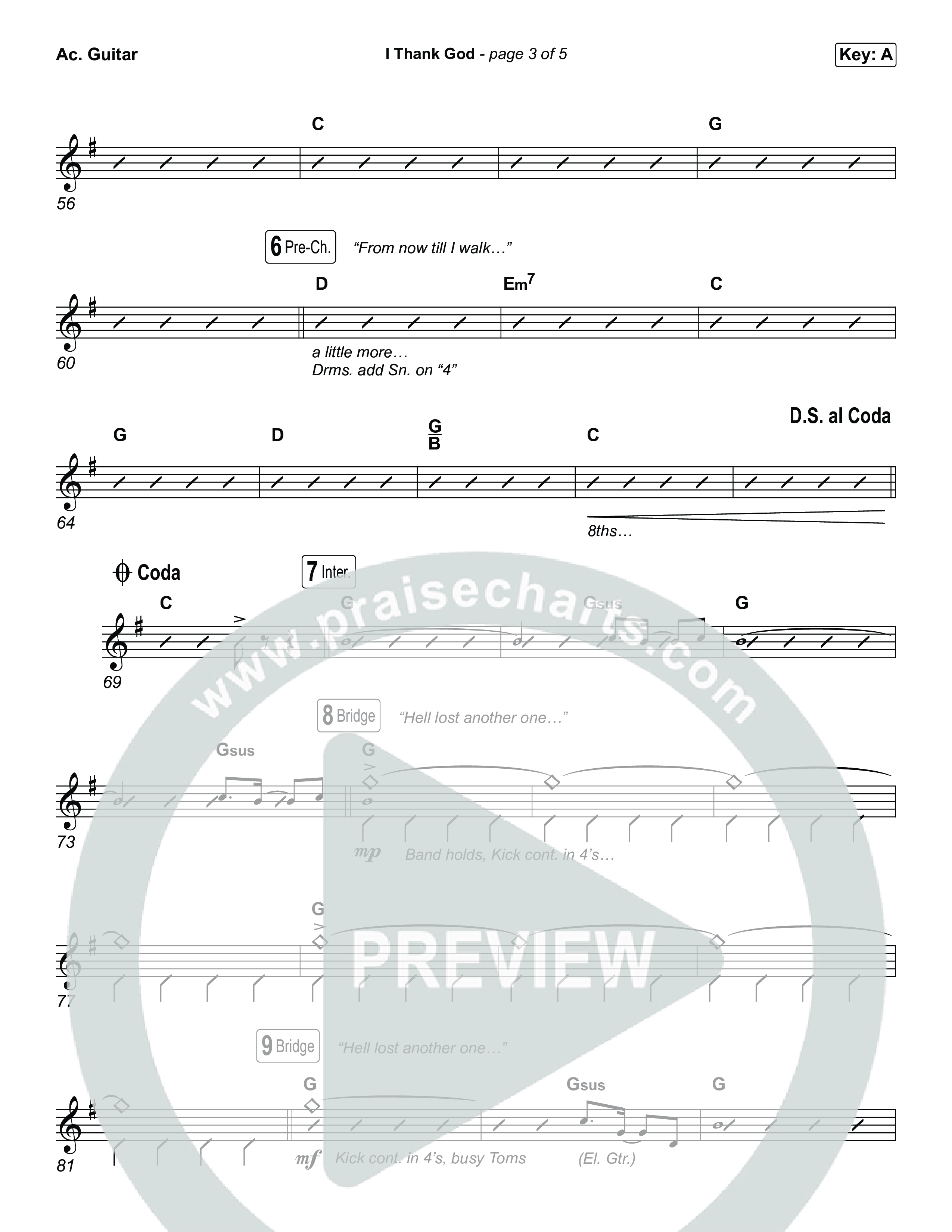I Thank God (Choral/SATB) Acoustic Guitar (Travis Cottrell / Brooke Voland / Arr. Mason Brown)