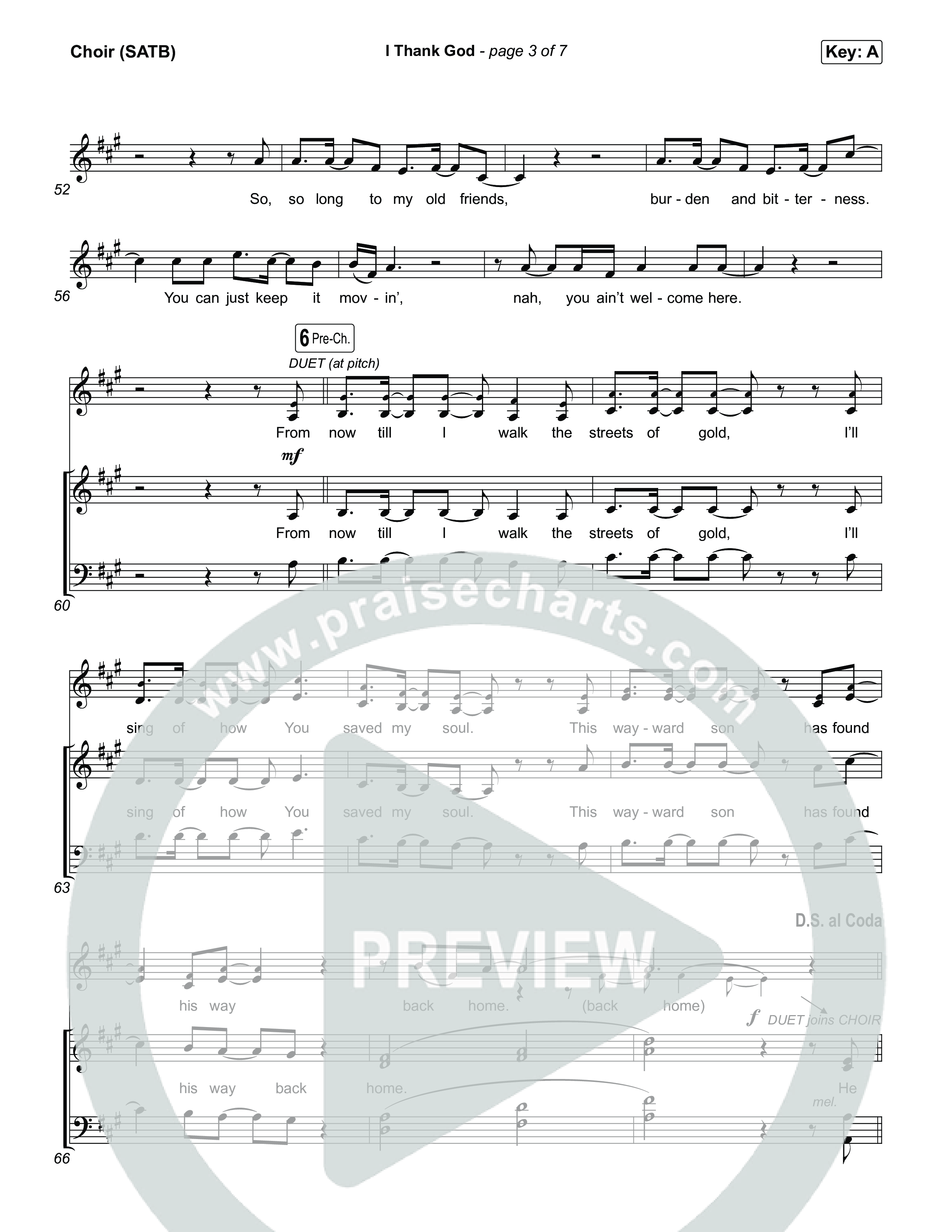 I Thank God (Choral/SATB) Choir Sheet (SATB) (Travis Cottrell / Brooke Voland / Arr. Mason Brown)