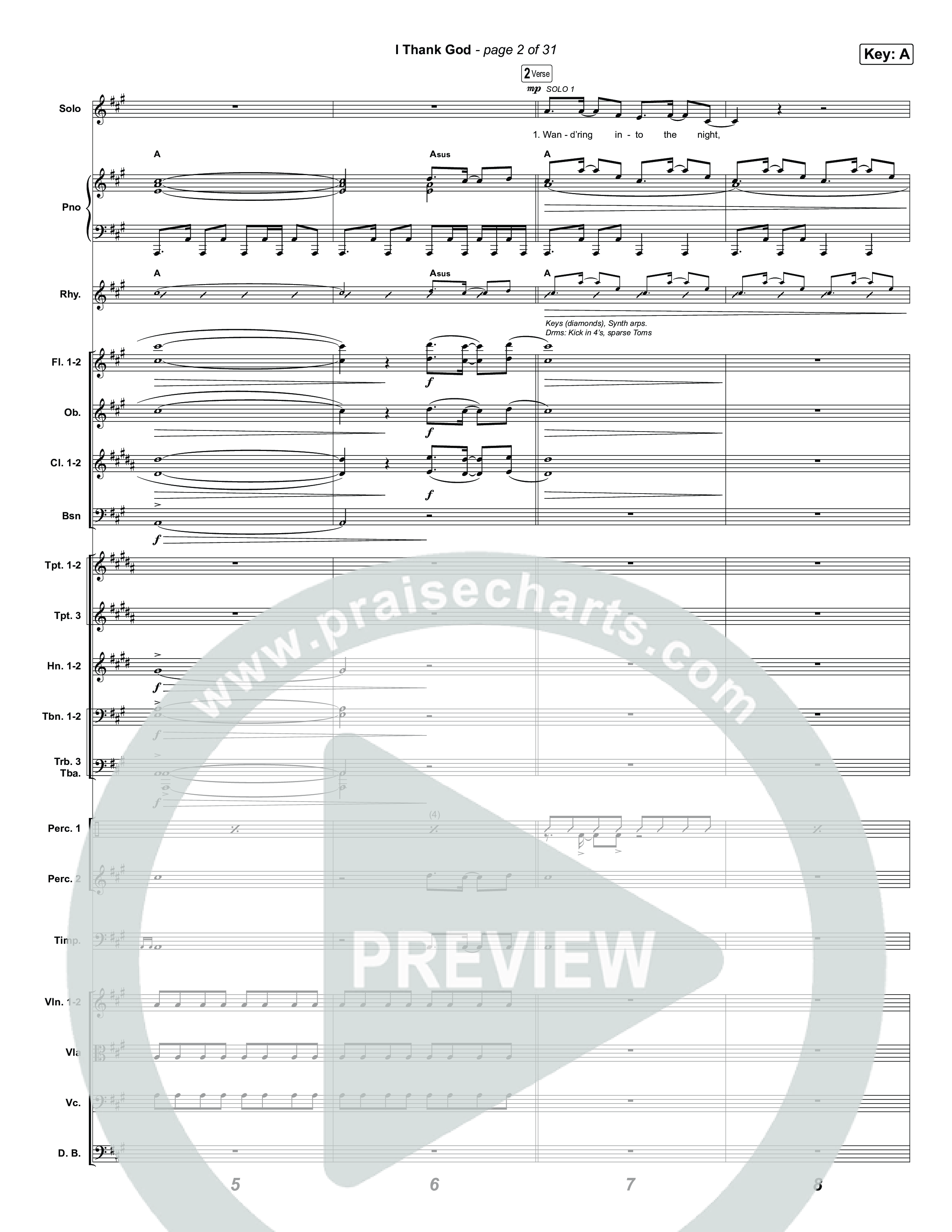 I Thank God (Choral/SATB) Orchestration (Travis Cottrell / Brooke Voland / Arr. Mason Brown)