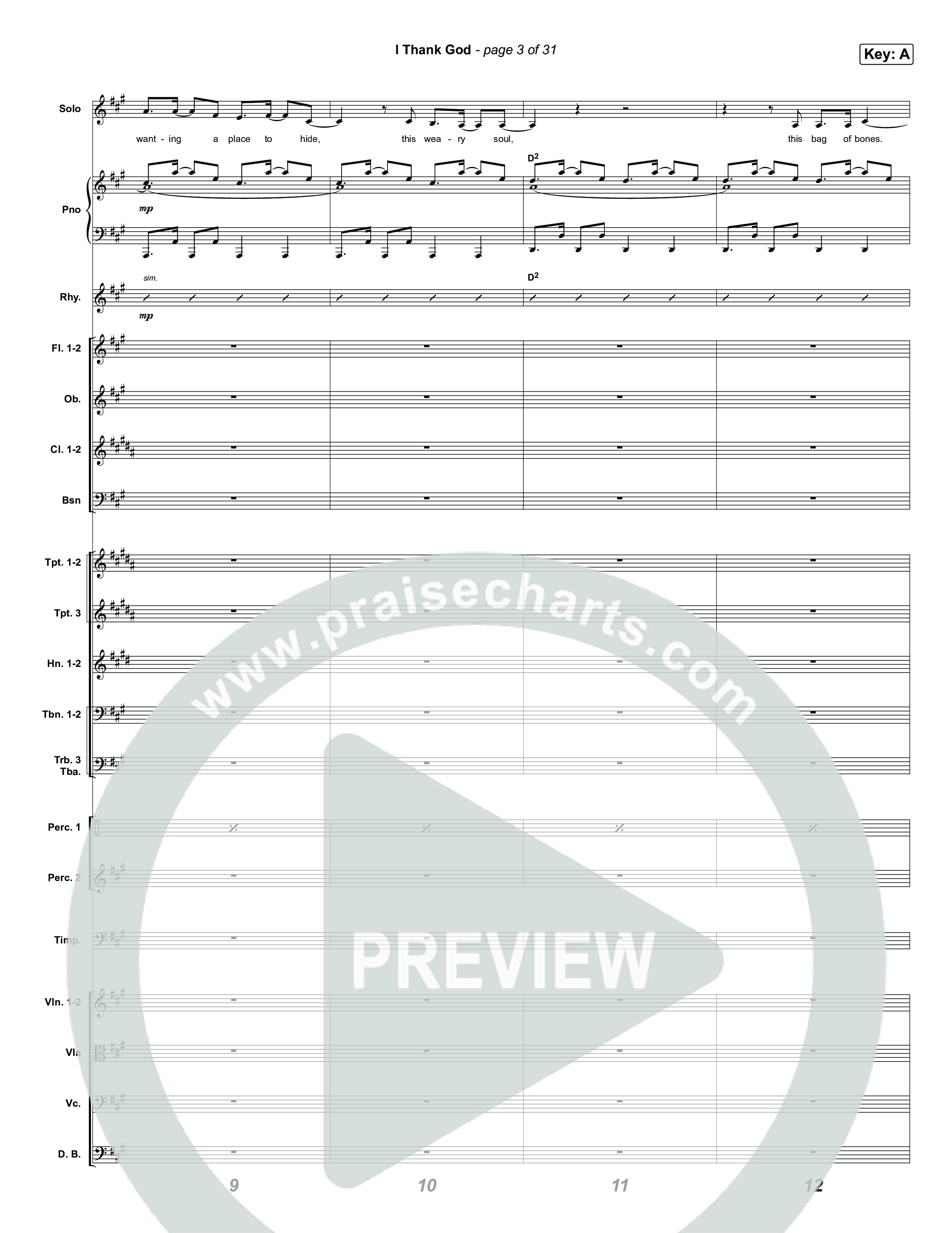 I Thank God (Choral/SATB) Orchestration (Travis Cottrell / Brooke Voland / Arr. Mason Brown)