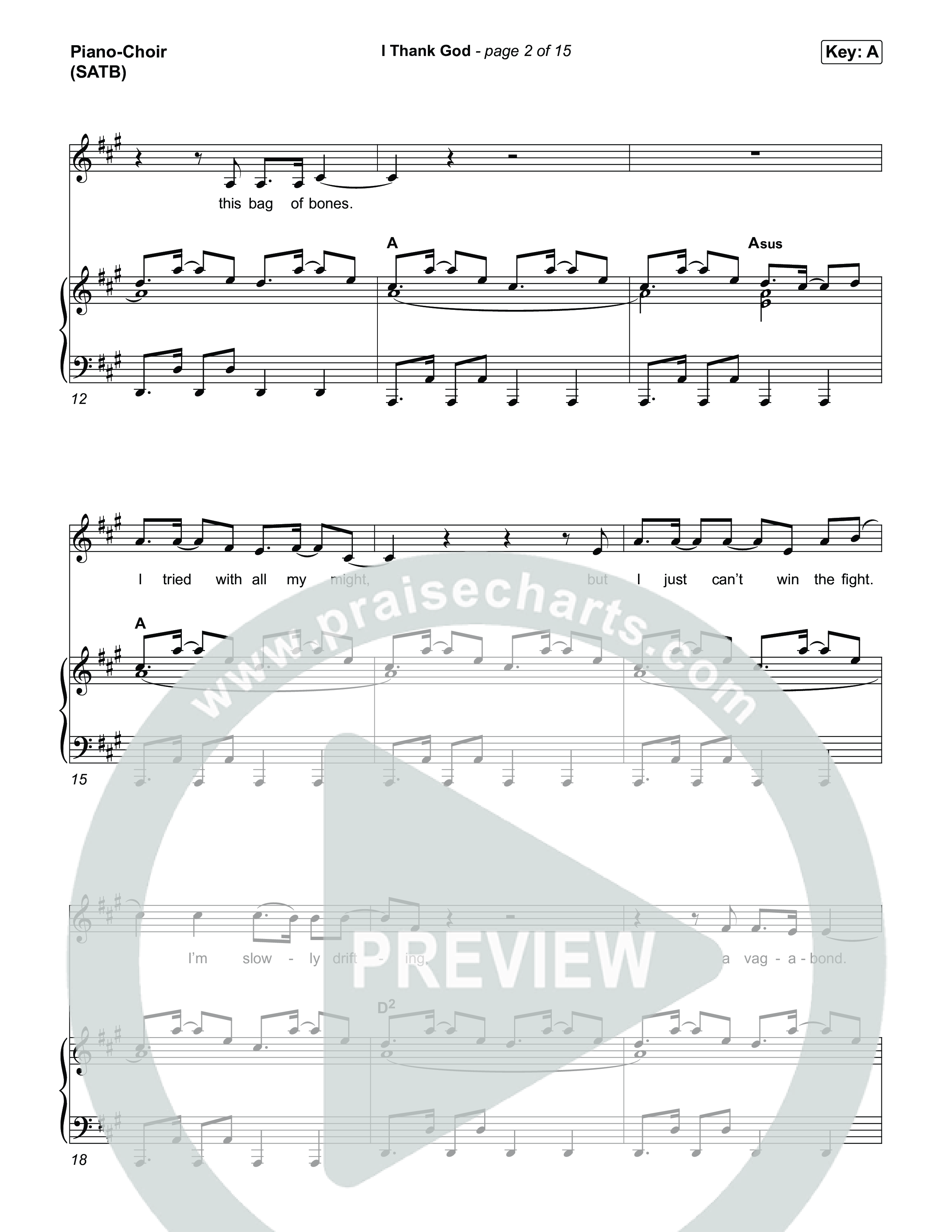 I Thank God (Choral/SATB) Piano/Vocal (SATB) (Travis Cottrell / Brooke Voland / Arr. Mason Brown)