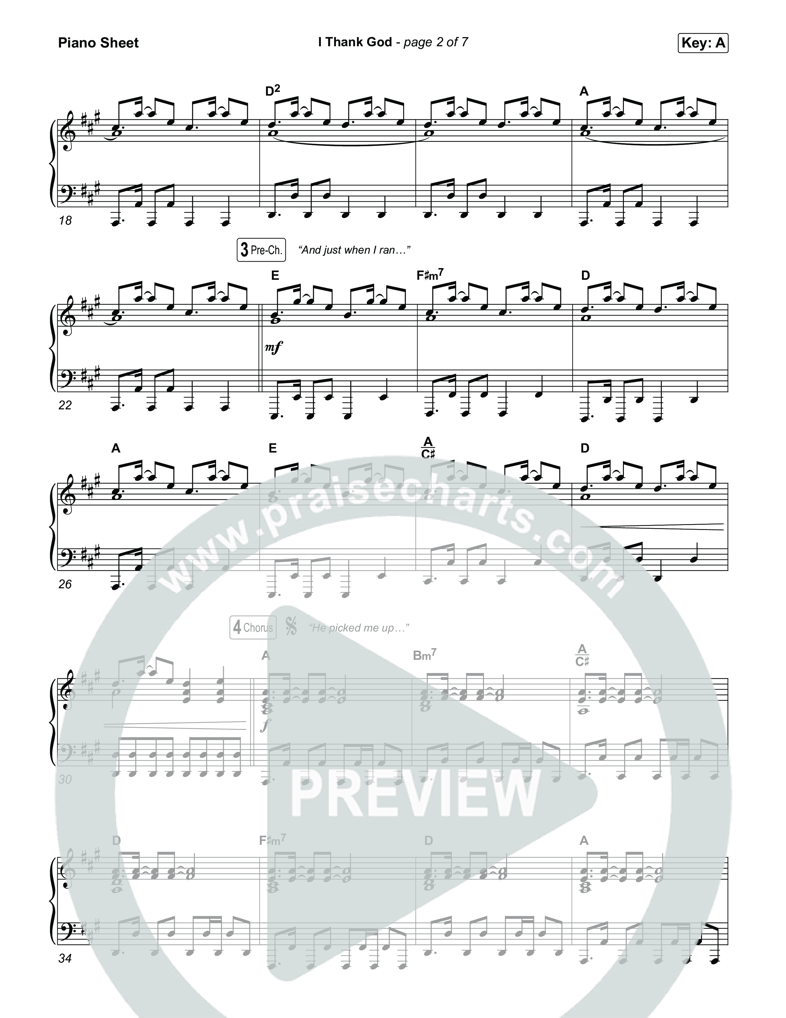 I Thank God (Choral/SATB) Piano Sheet (Travis Cottrell / Brooke Voland / Arr. Mason Brown)