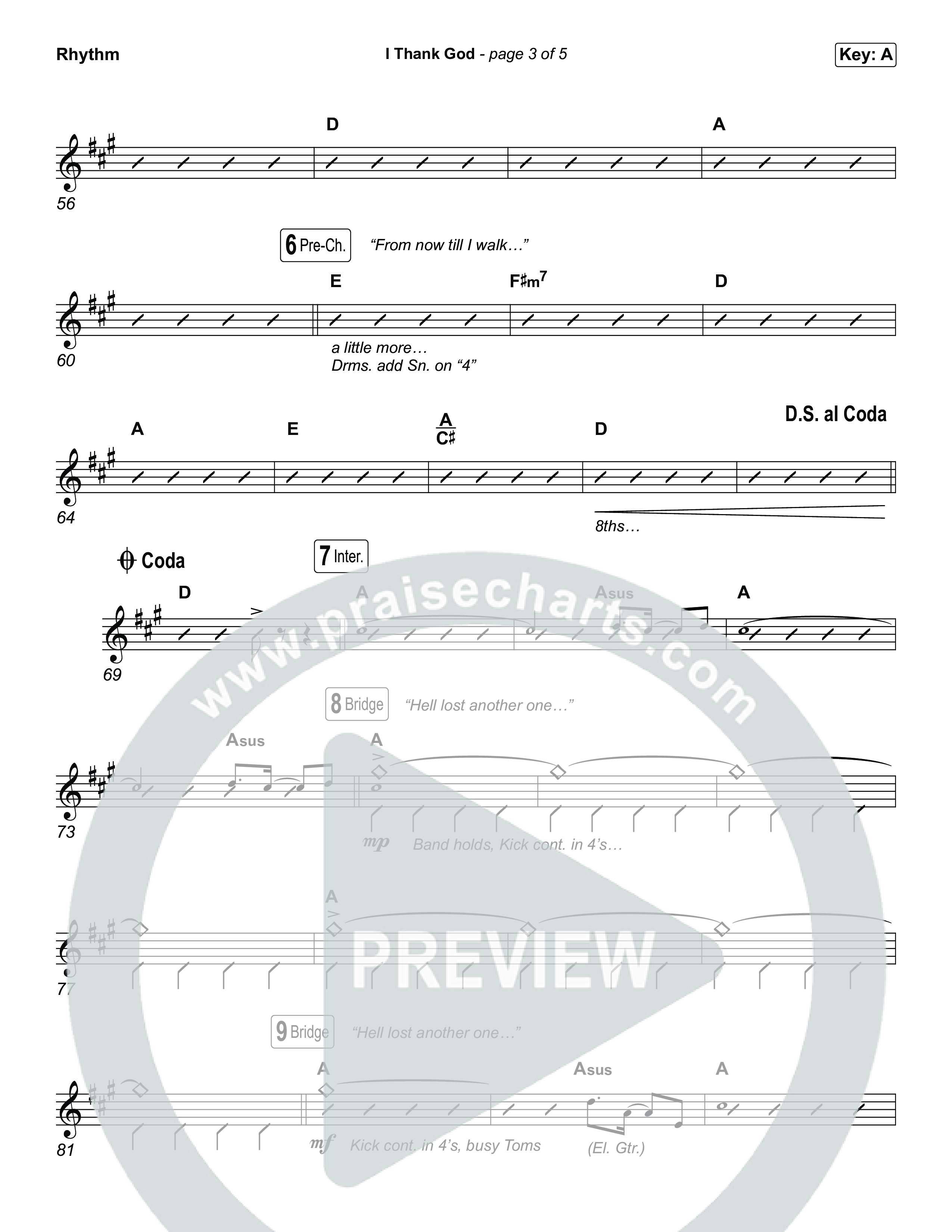 I Thank God (Choral/SATB) Rhythm Chart (Travis Cottrell / Brooke Voland / Arr. Mason Brown)