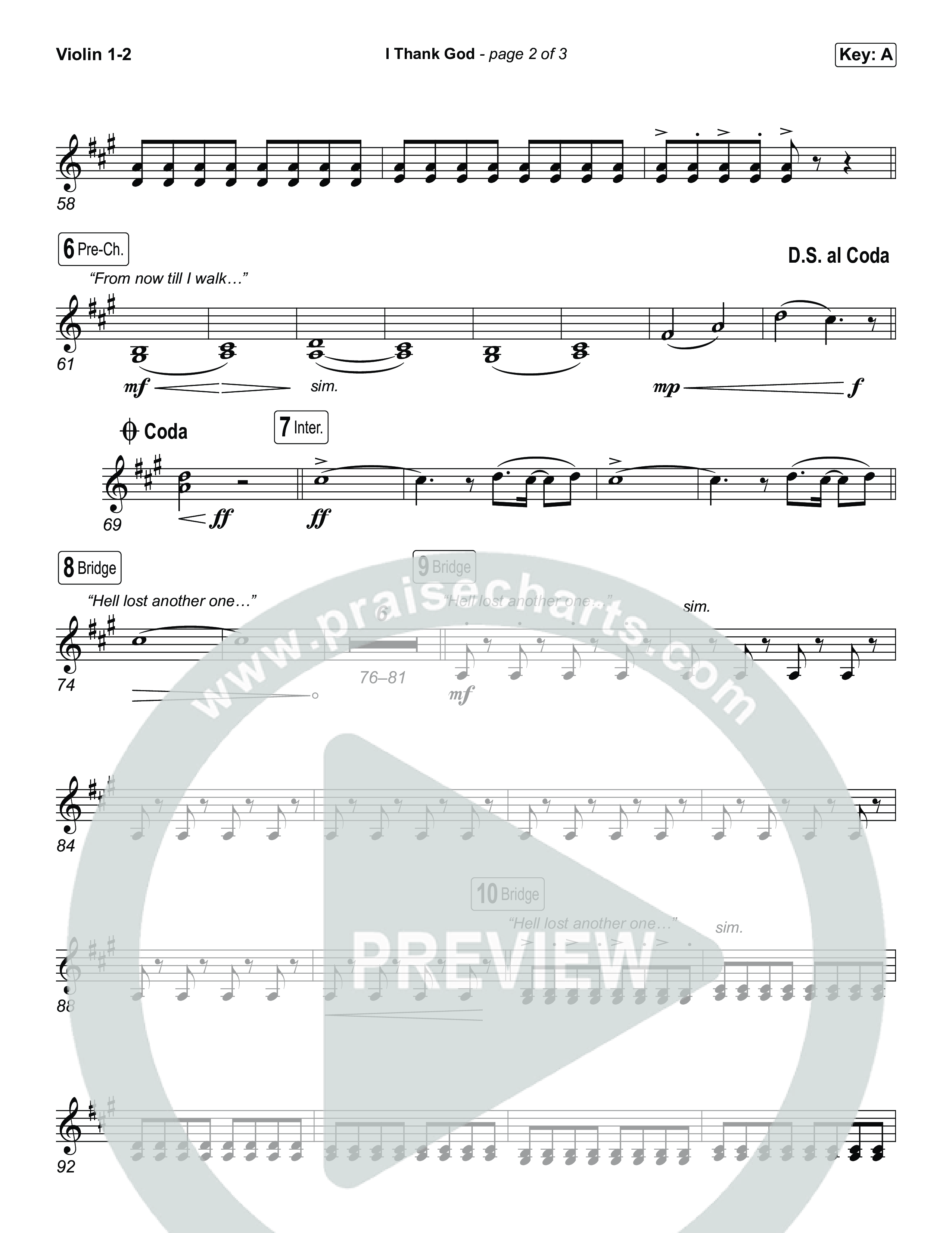 I Thank God (Choral/SATB) String Pack (Travis Cottrell / Brooke Voland / Arr. Mason Brown)