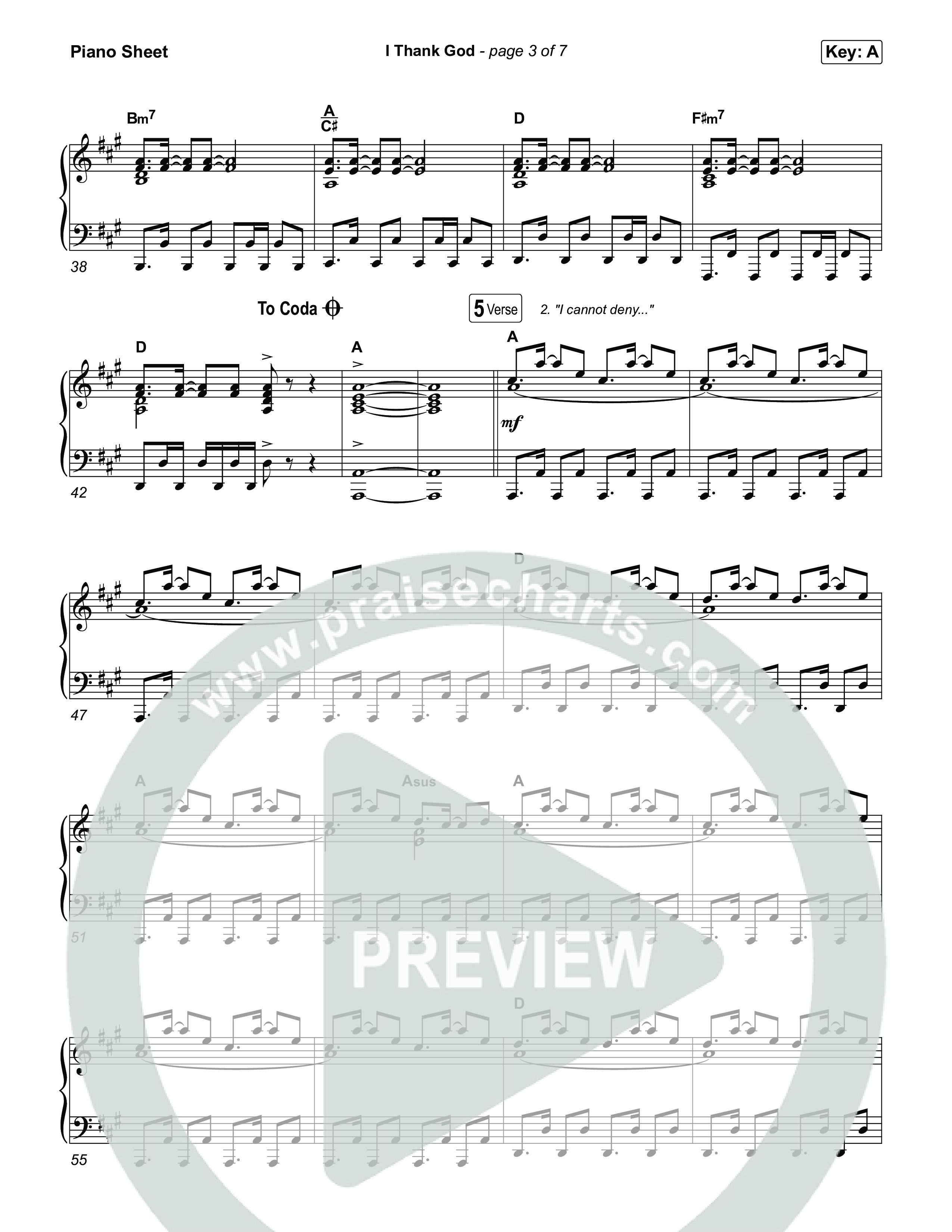 I Thank God (Choral/SATB) Piano Sheet (Travis Cottrell / Brooke Voland / Arr. Mason Brown)