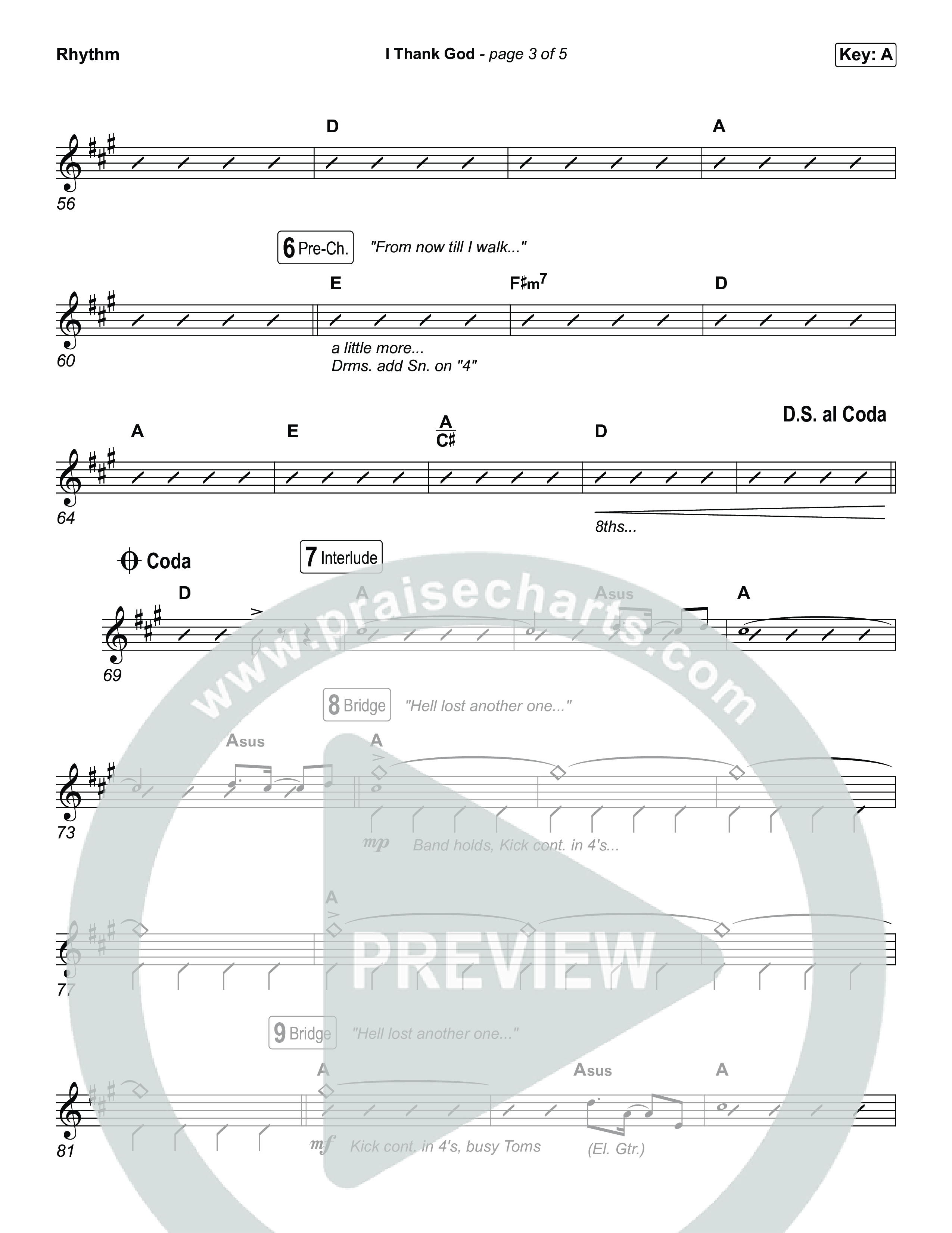 I Thank God (Choral/SATB) Rhythm Chart (Travis Cottrell / Brooke Voland / Arr. Mason Brown)