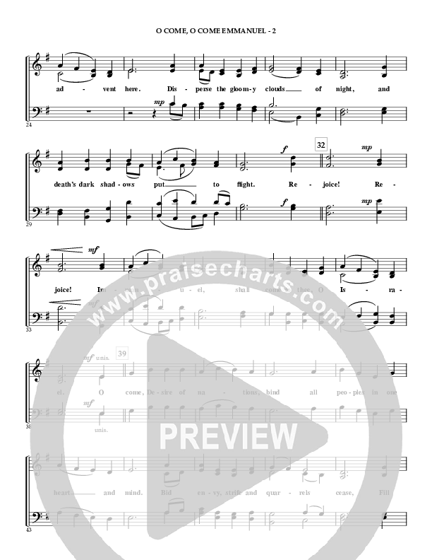 O Come O Come Emmanuel Choir Sheet (SATB) (Irving Bible Church Vox Humana Choir / Gail Wasson)