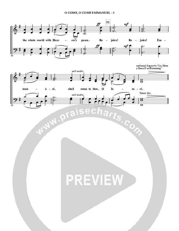 O Come O Come Emmanuel Choir Sheet (SATB) (Irving Bible Church Vox Humana Choir / Gail Wasson)