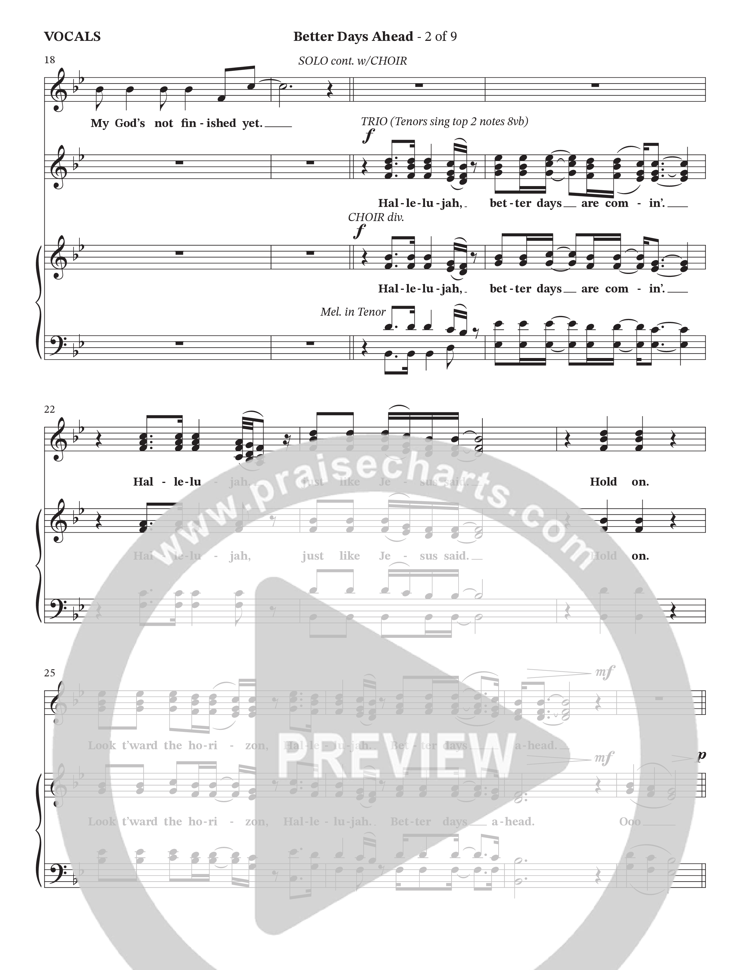 Better Days Ahead (Choral Anthem SATB) Choir Sheet (The Browns / Houston's First Worship / Arr. Jeff Bumgardner / Orch. Wayne Haun)