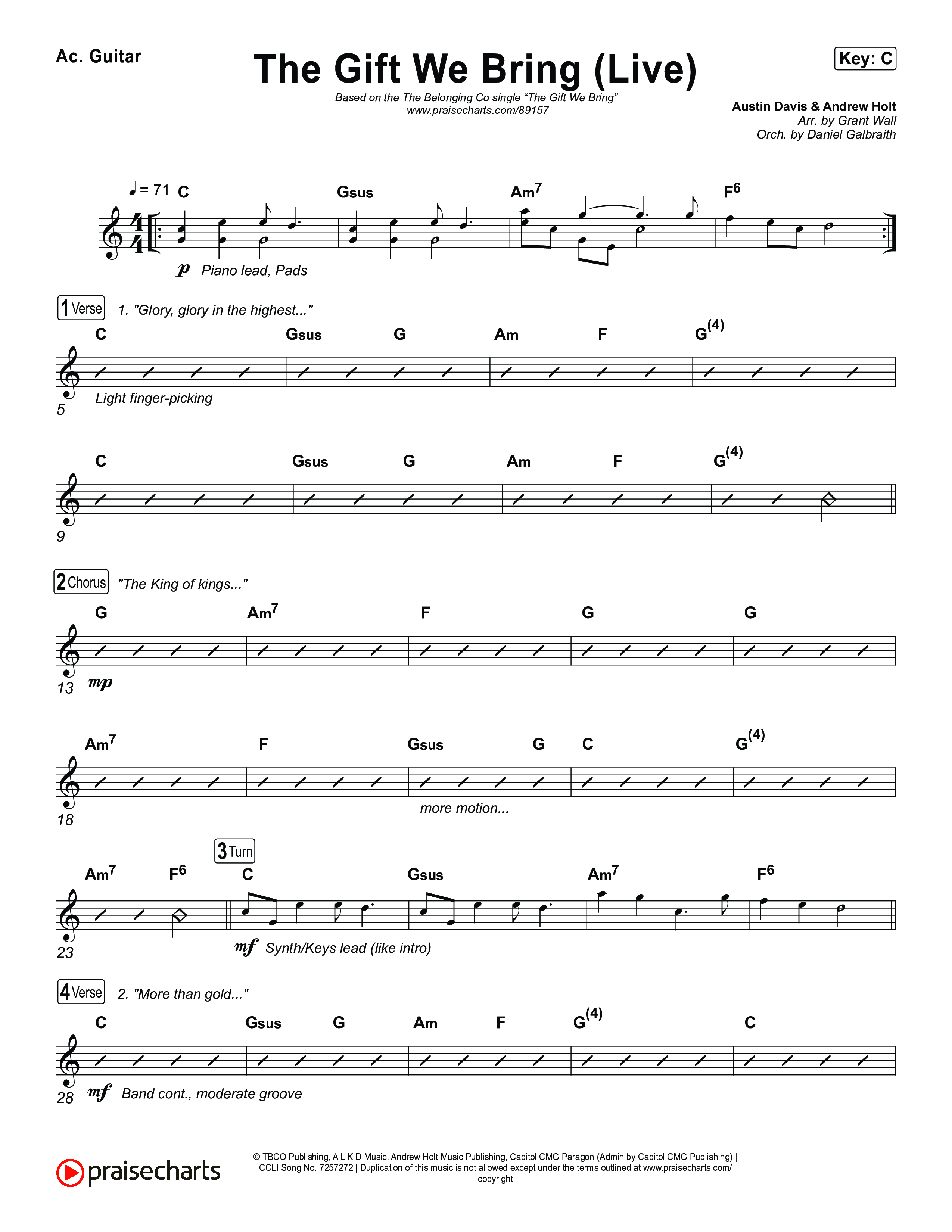 The Gift We Bring (Live) Acoustic Guitar (The Belonging Co / Andrew Holt)