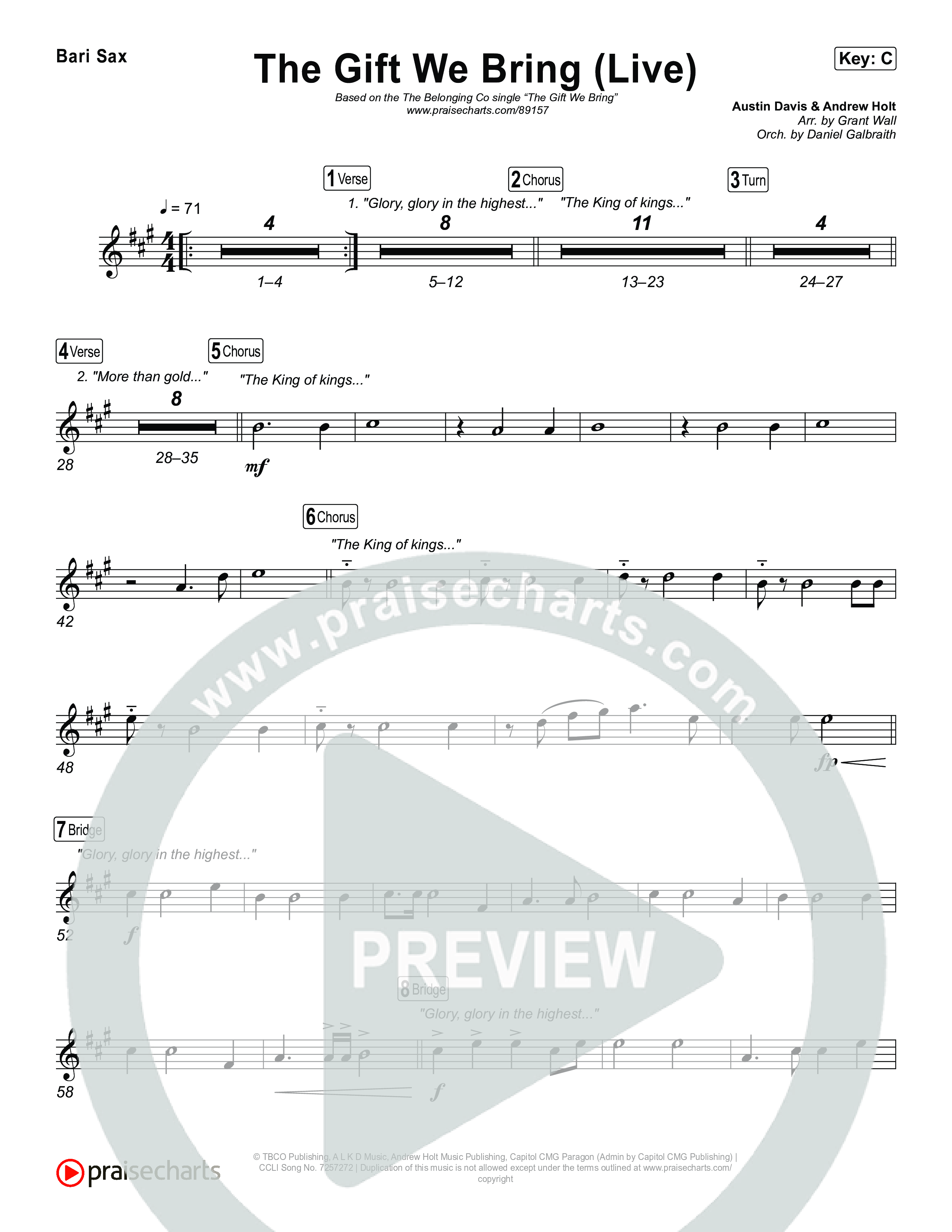 The Gift We Bring (Live) Bari Sax (The Belonging Co / Andrew Holt)