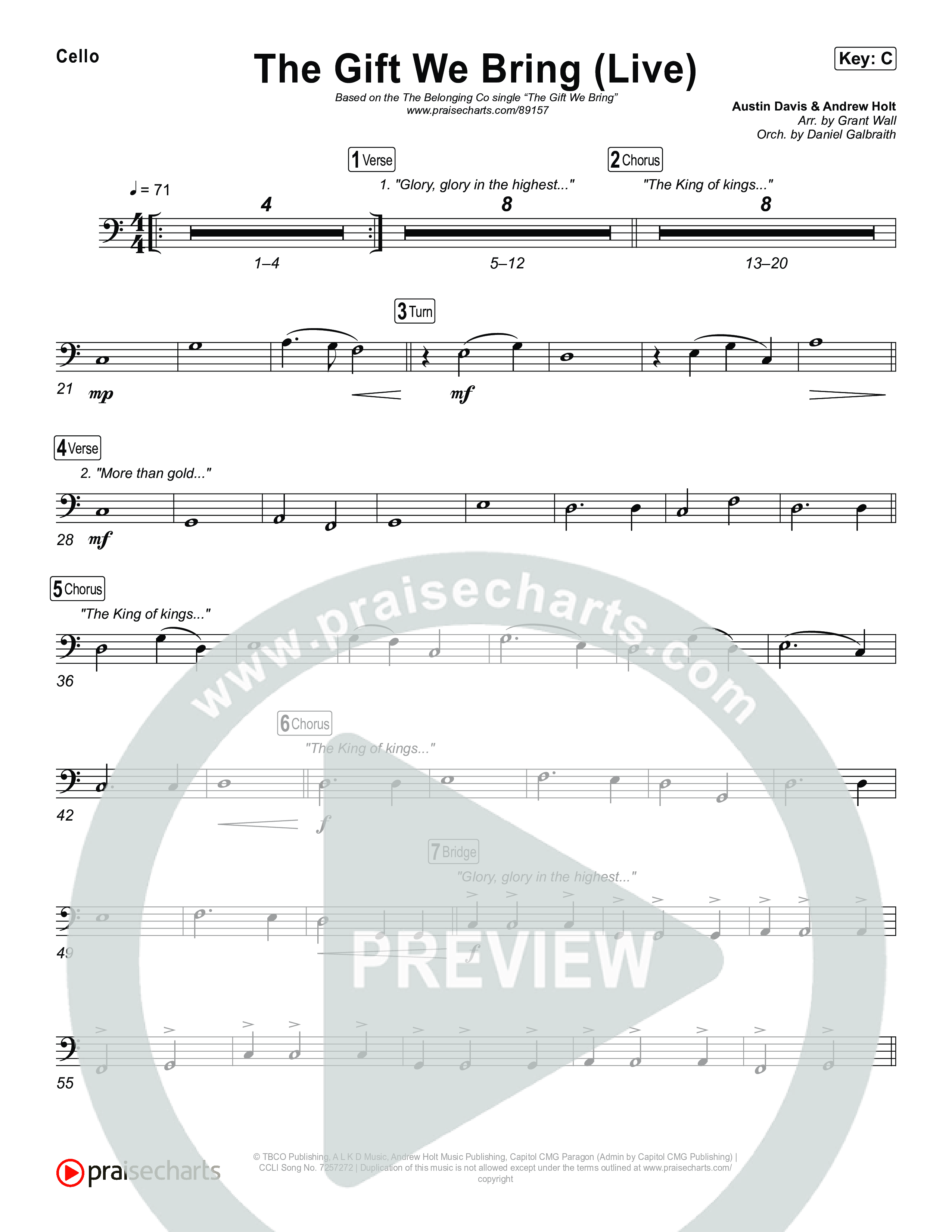 The Gift We Bring (Live) Cello (The Belonging Co / Andrew Holt)