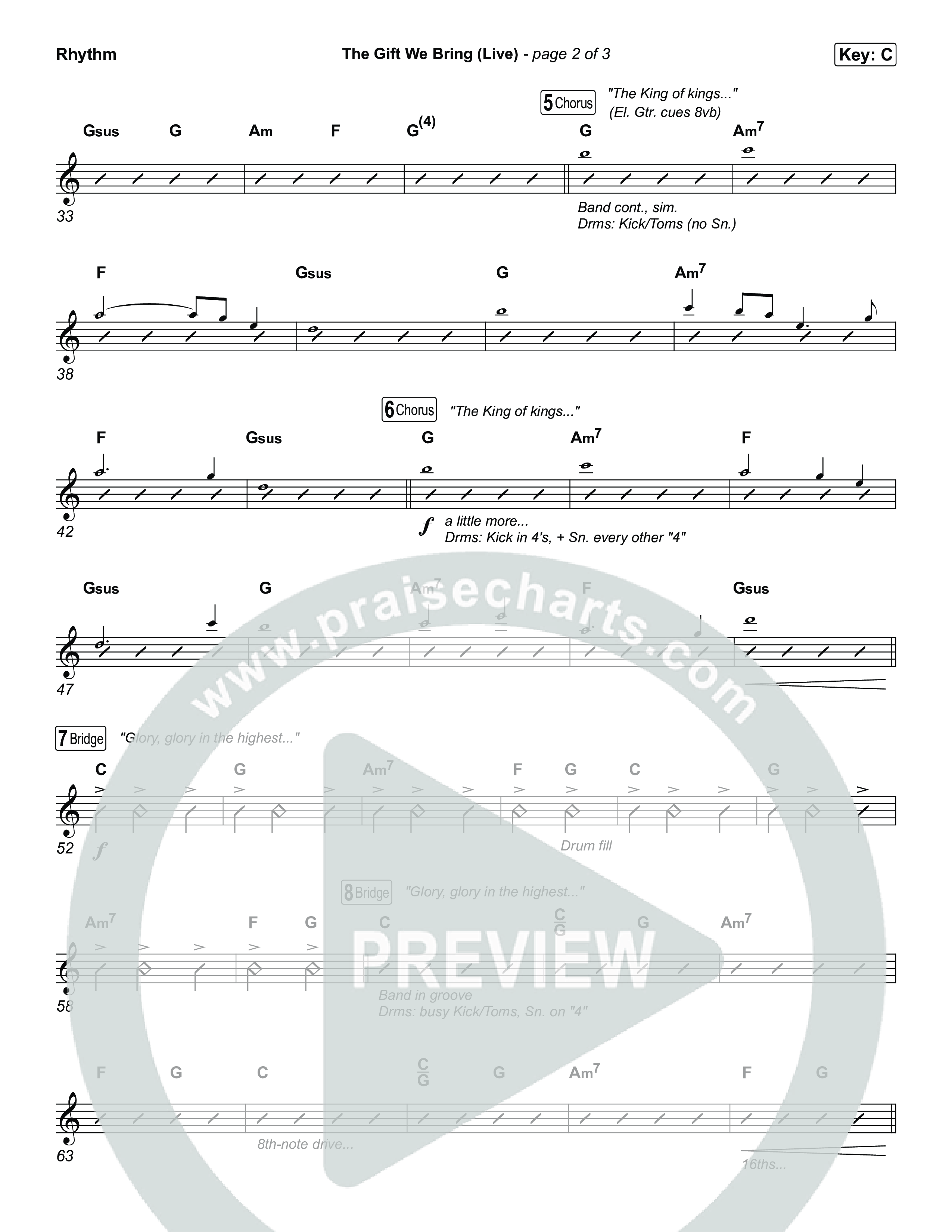 The Gift We Bring (Live) Rhythm Chart (The Belonging Co / Andrew Holt)