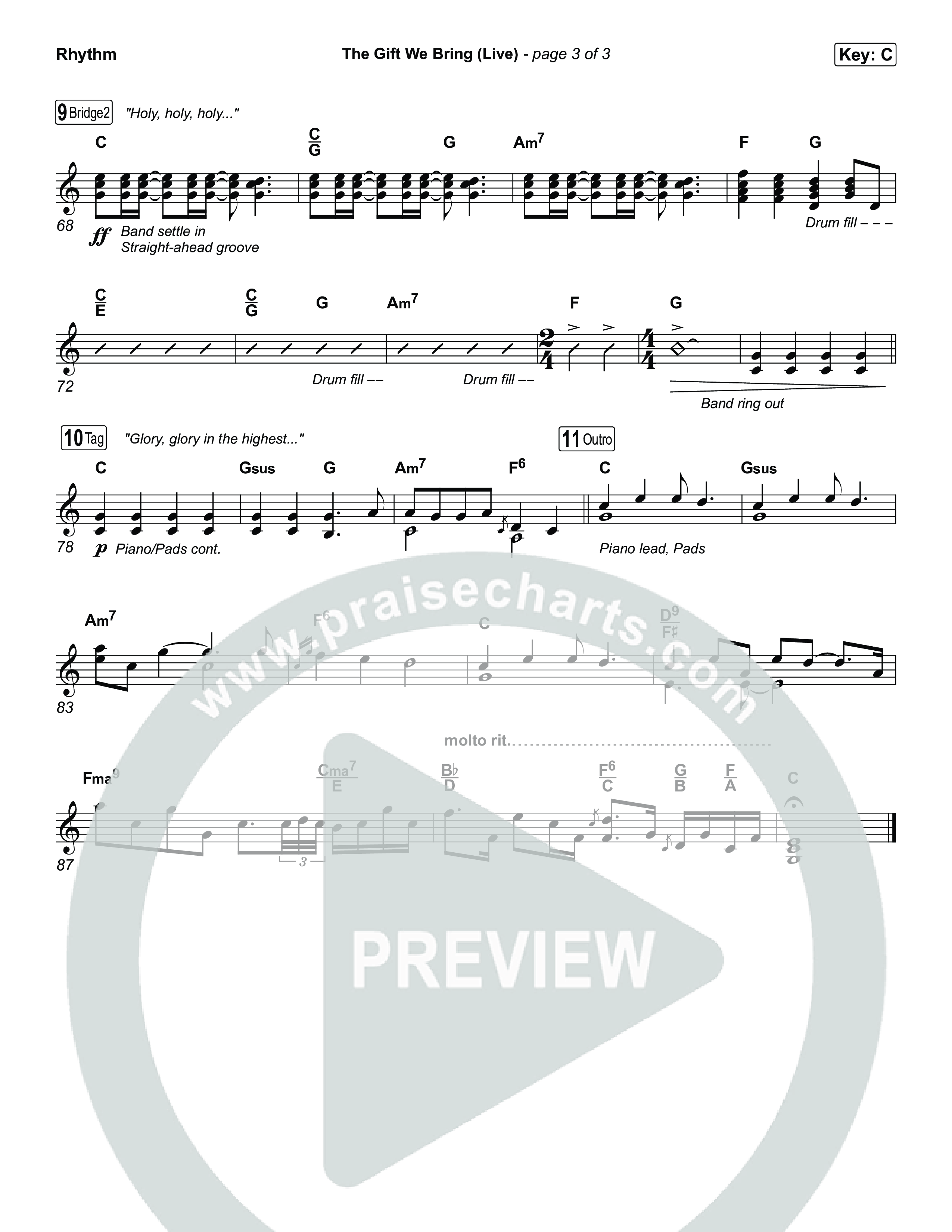 The Gift We Bring (Live) Rhythm Chart (The Belonging Co / Andrew Holt)