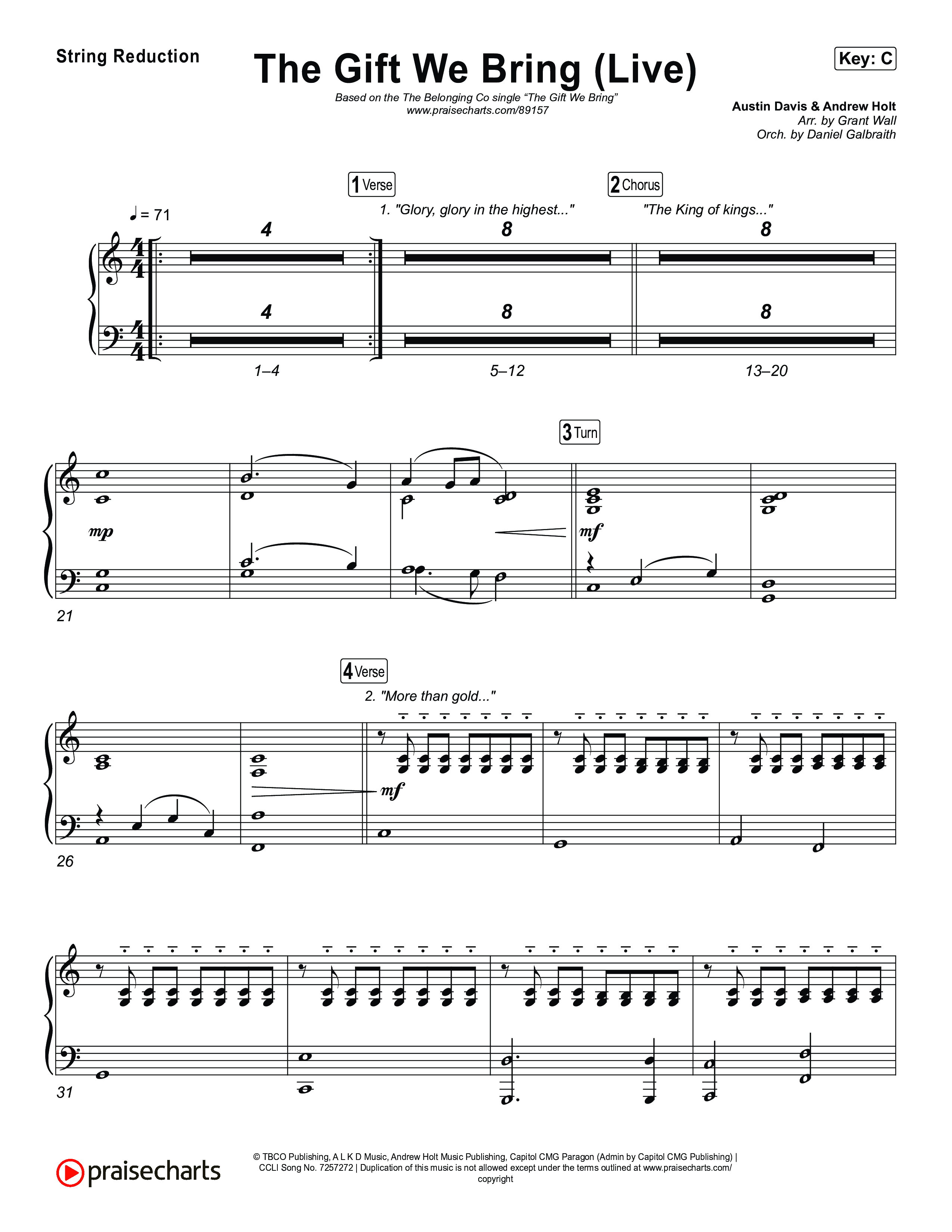 The Gift We Bring (Live) String Reduction (The Belonging Co / Andrew Holt)