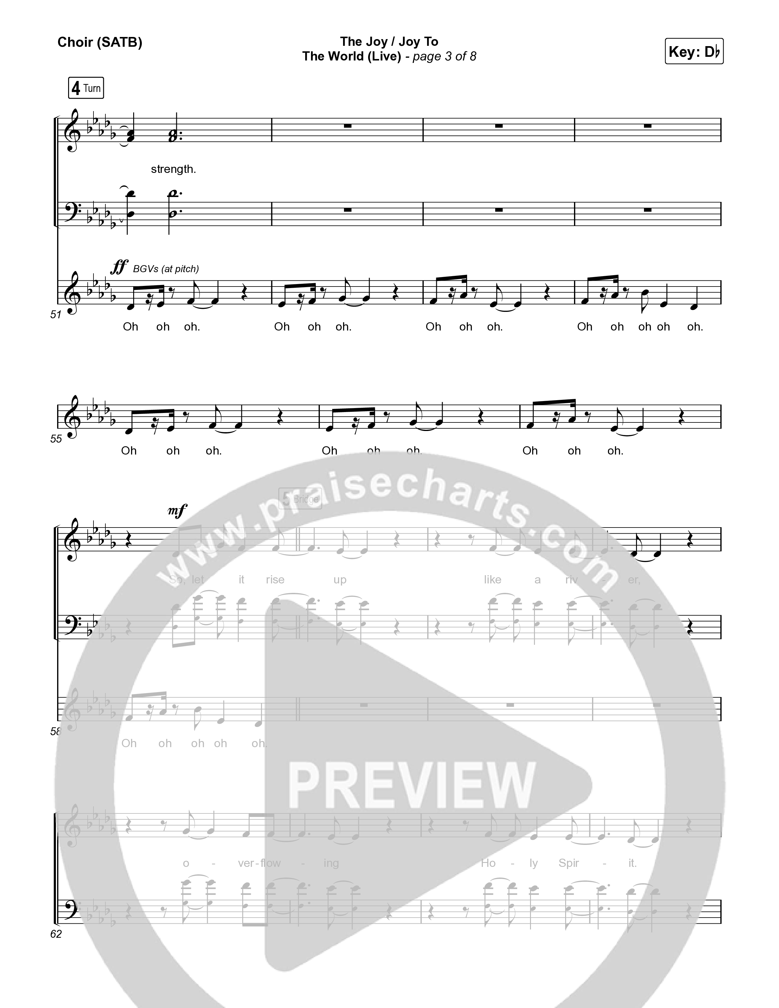 The Joy / Joy To The World (Live) Choir Sheet (SATB) (The Belonging Co / David Dennis)