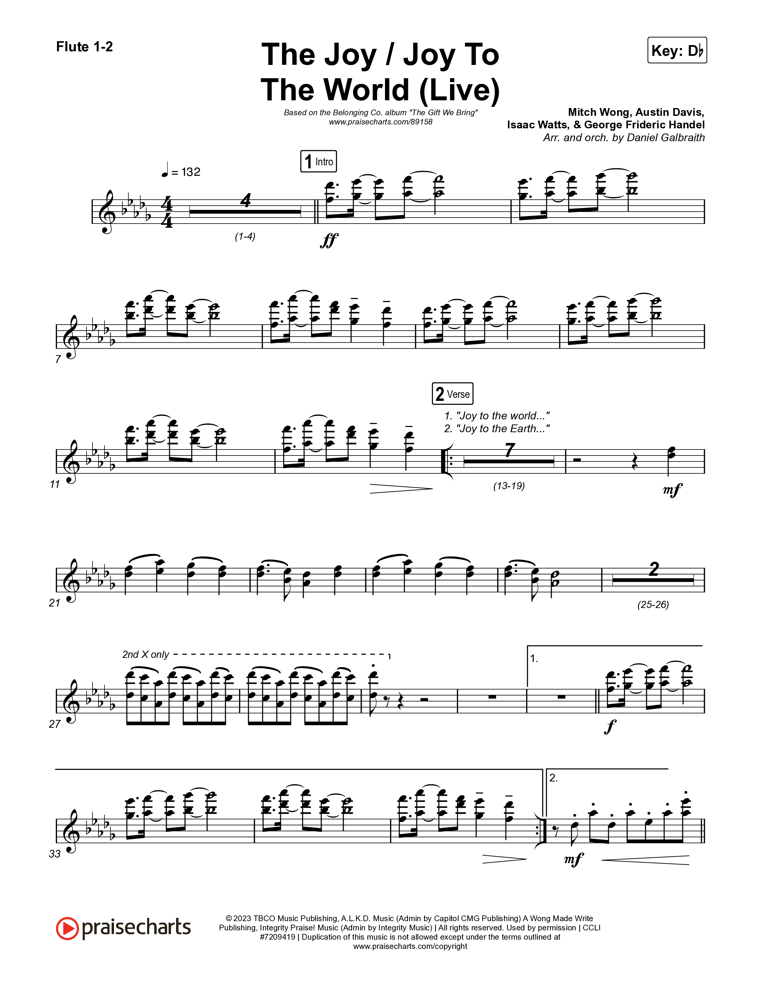 The Joy / Joy To The World (Live) Wind Pack (The Belonging Co / David Dennis)