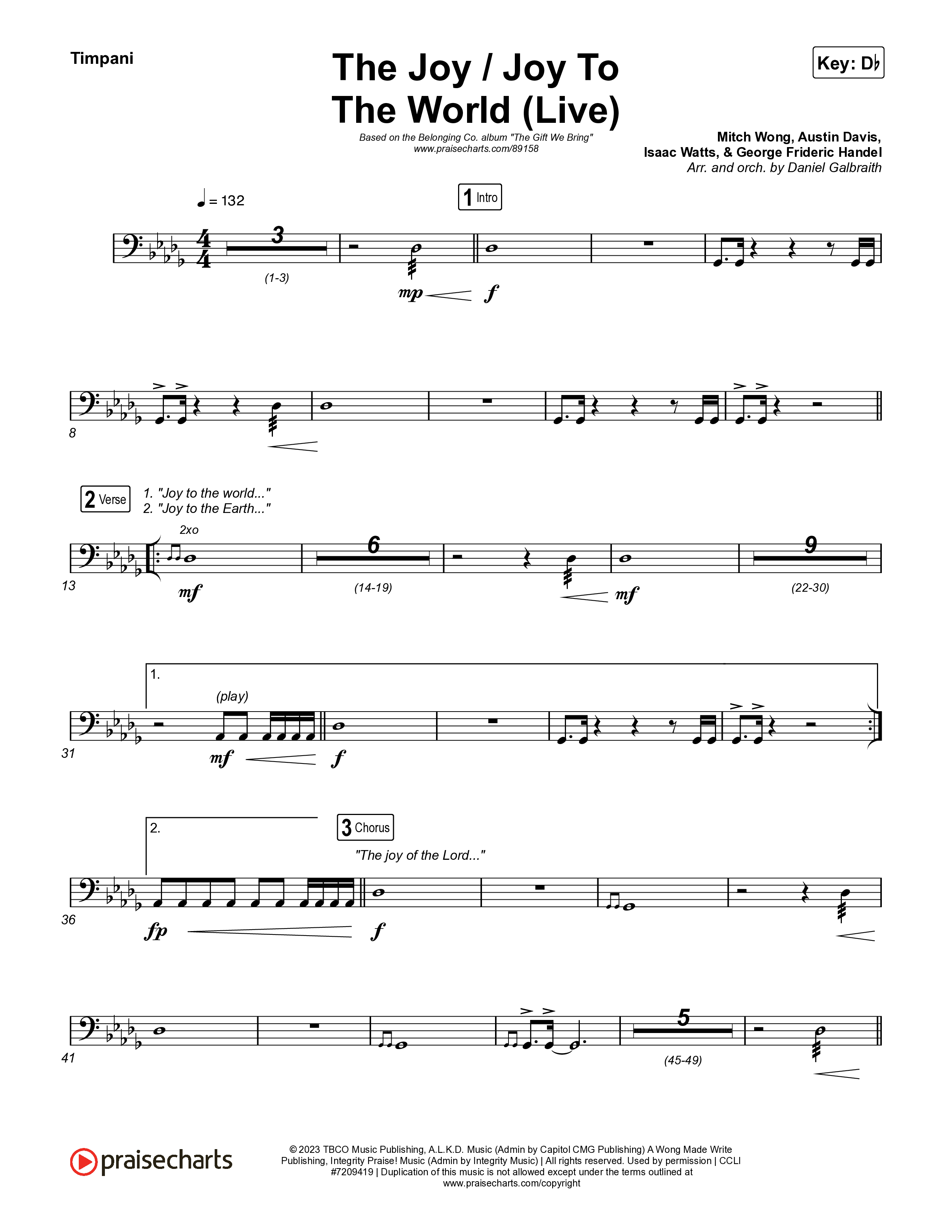 The Joy / Joy To The World (Live) Timpani (The Belonging Co / David Dennis)