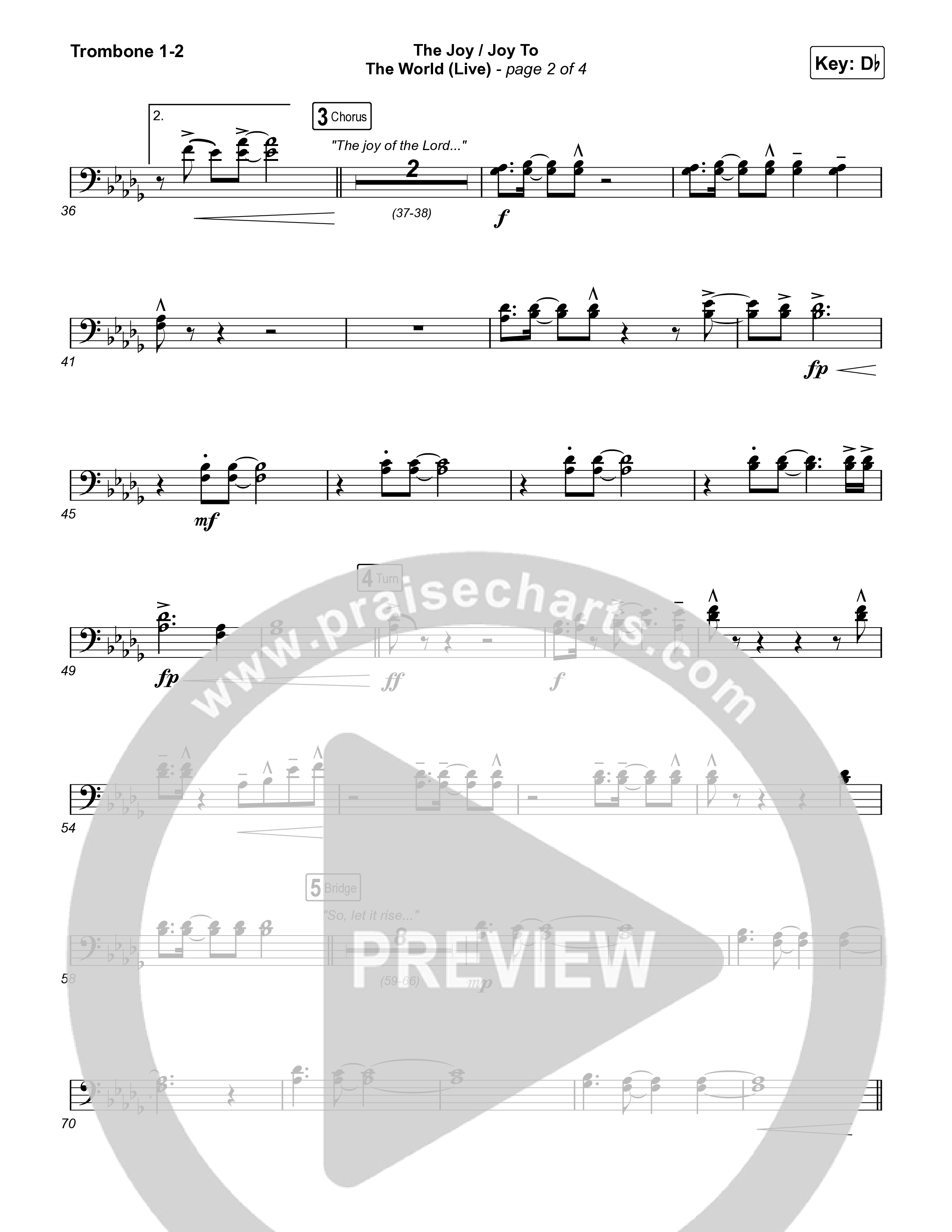 The Joy / Joy To The World (Live) Trombone 1/2 (The Belonging Co / David Dennis)