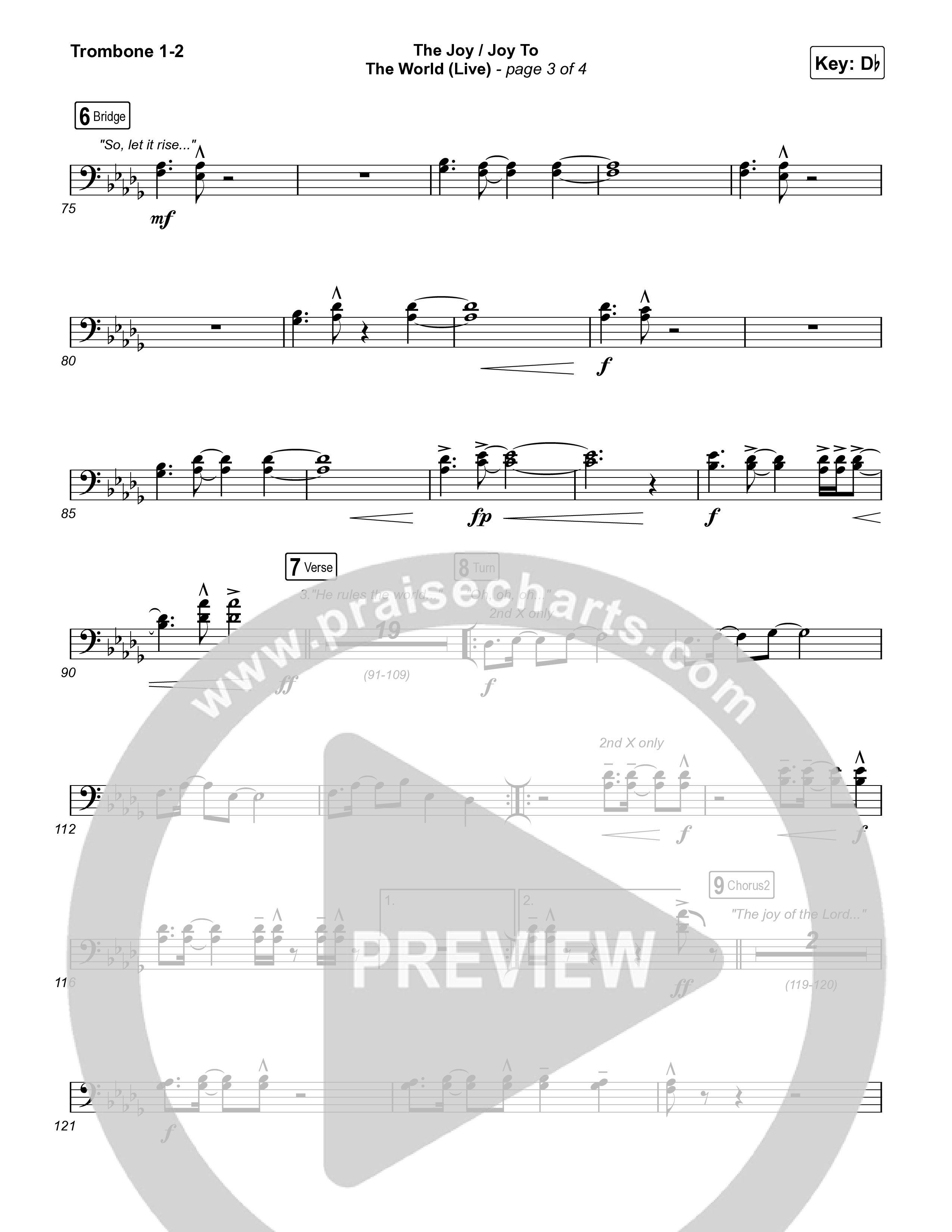 The Joy / Joy To The World (Live) Trombone 1/2 (The Belonging Co / David Dennis)