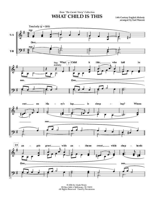 What Child Is This Choir Sheet (SATB) (Irving Bible Church Vox Humana Choir / Gail Wasson)