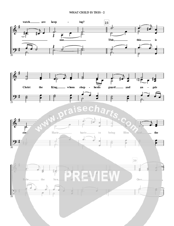 What Child Is This Choir Sheet (SATB) (Irving Bible Church Vox Humana Choir / Gail Wasson)